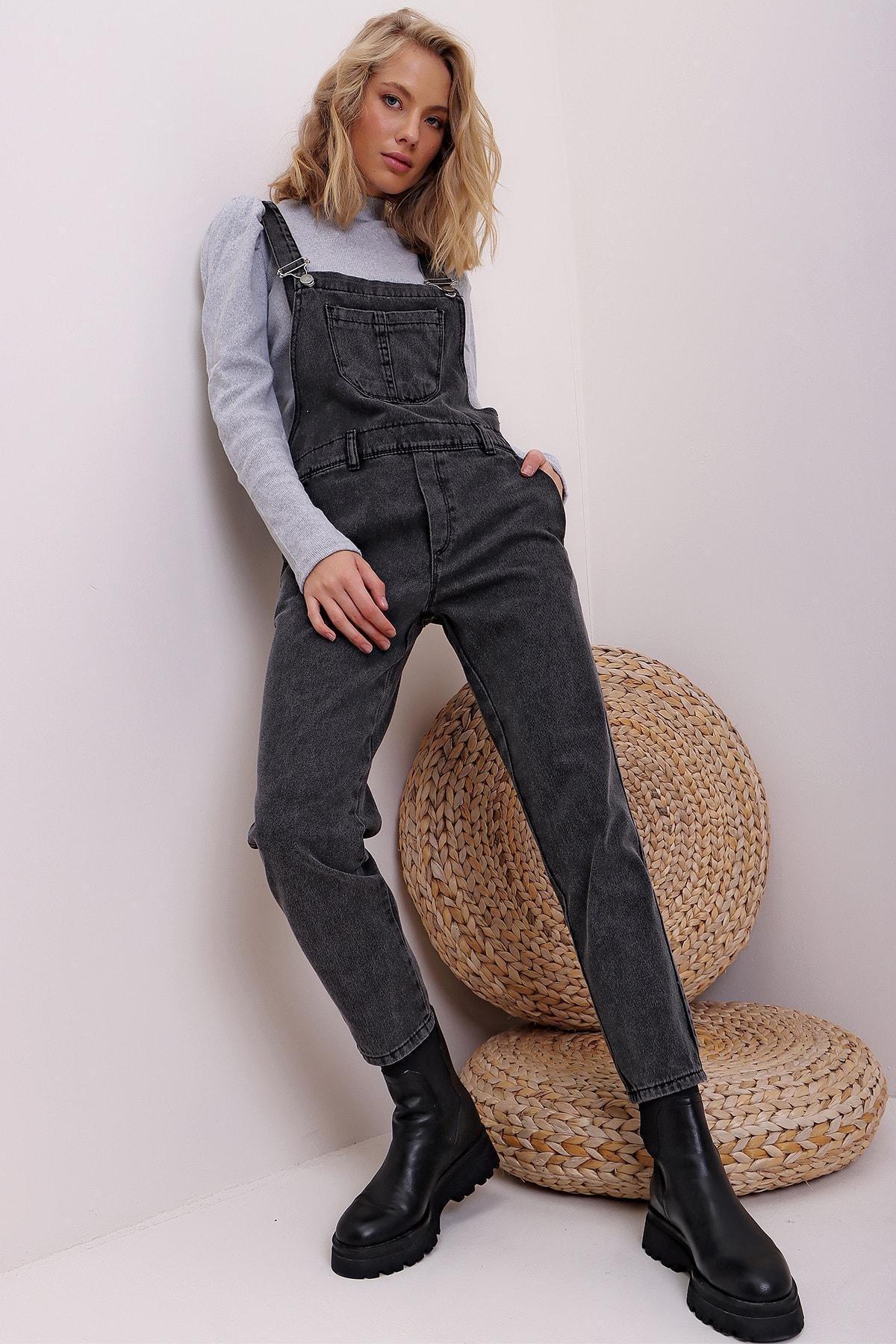 Black Square Collar Overalls, , large image number 1