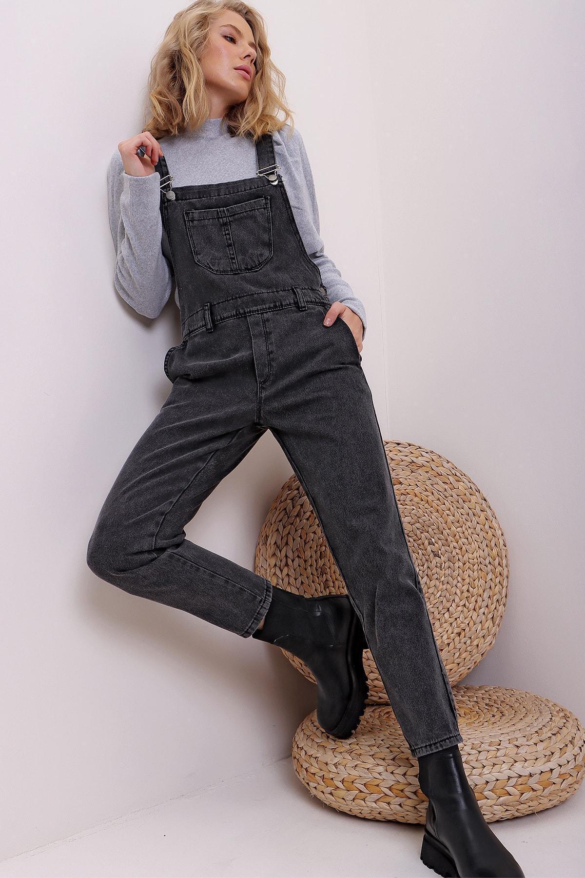 Black Square Collar Overalls, , large image number 3