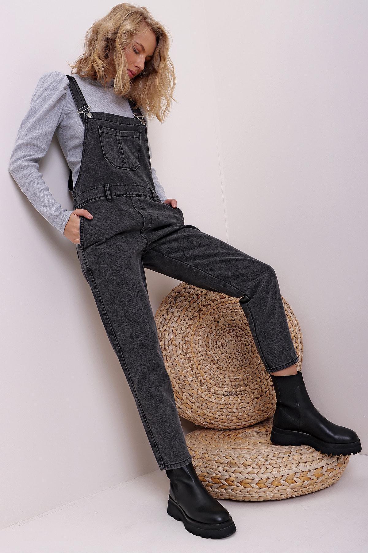 Black Square Collar Overalls, , large image number 7