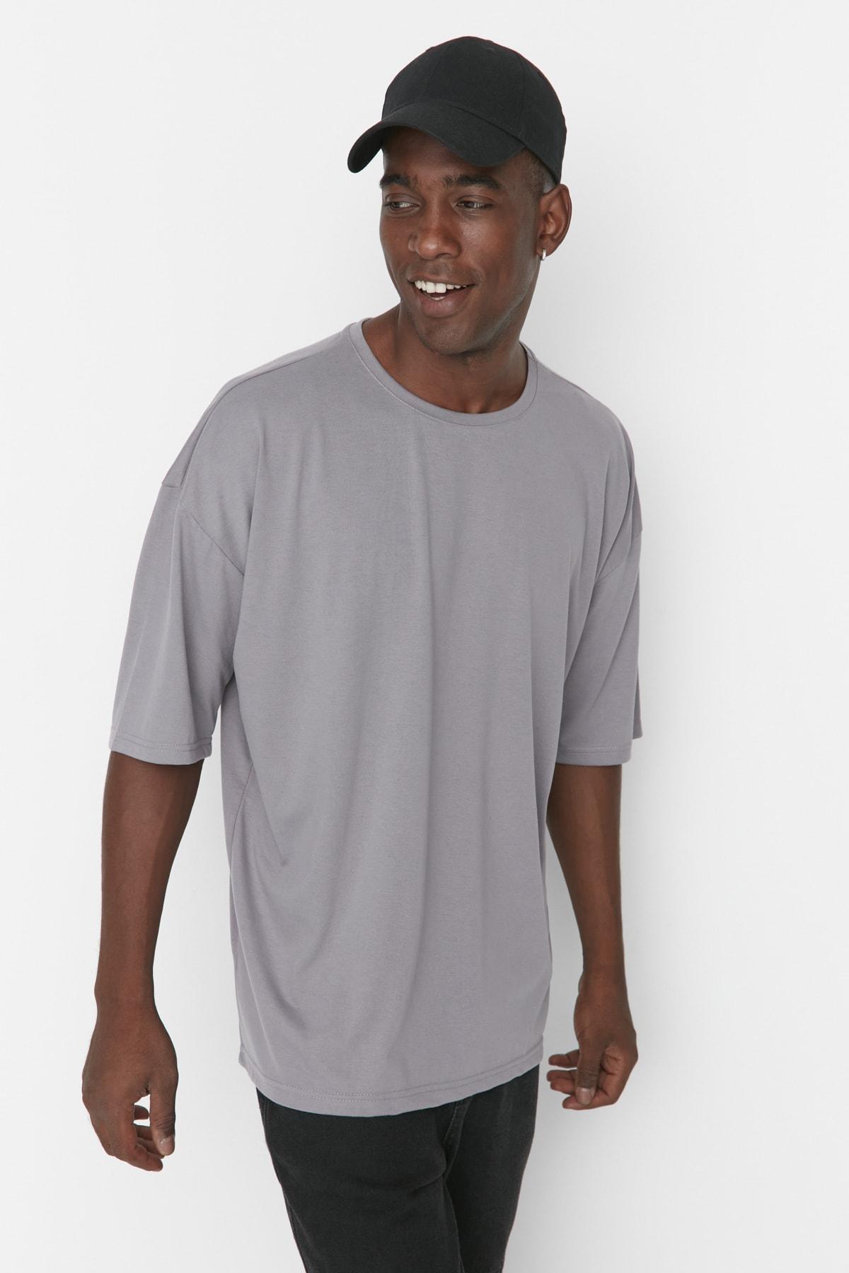 Gray Oversize T-Shirt, , large image number 0