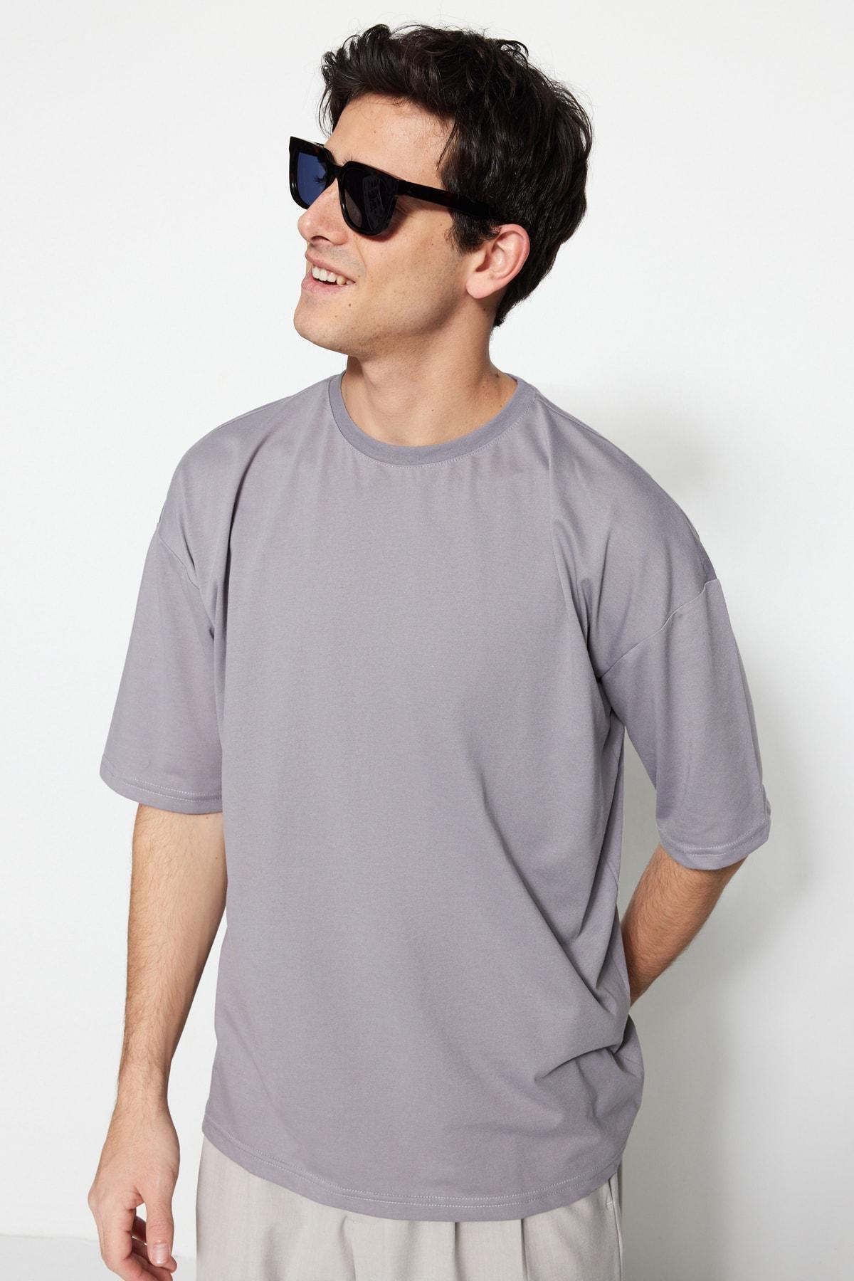 Gray Oversize T-Shirt, , large image number 3