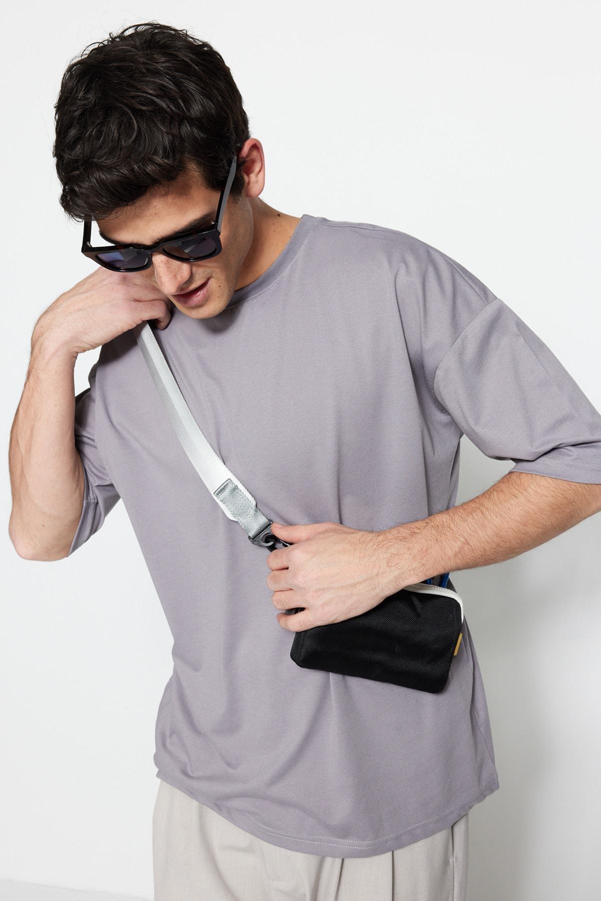 Gray Oversize T-Shirt, , large image number 4