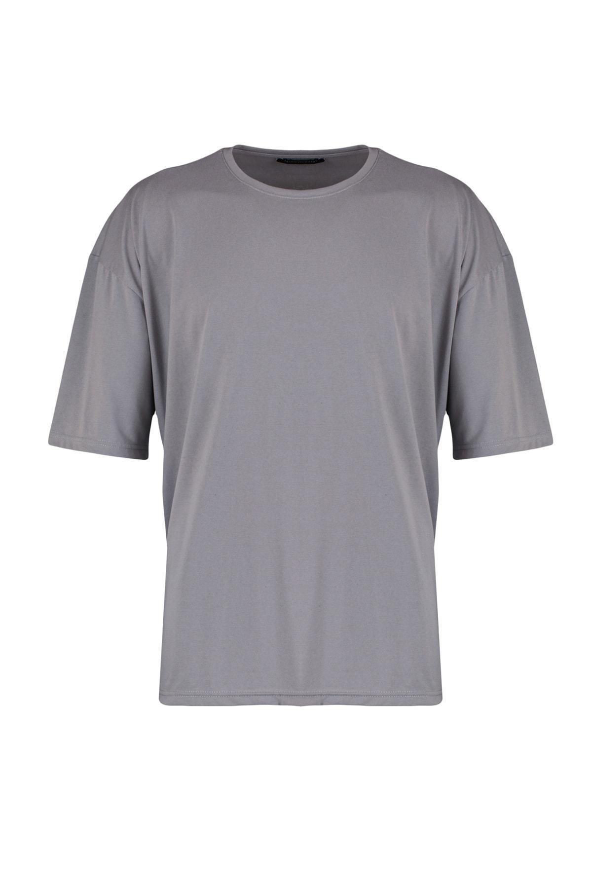 Trendyol - Gray Oversize T-Shirt