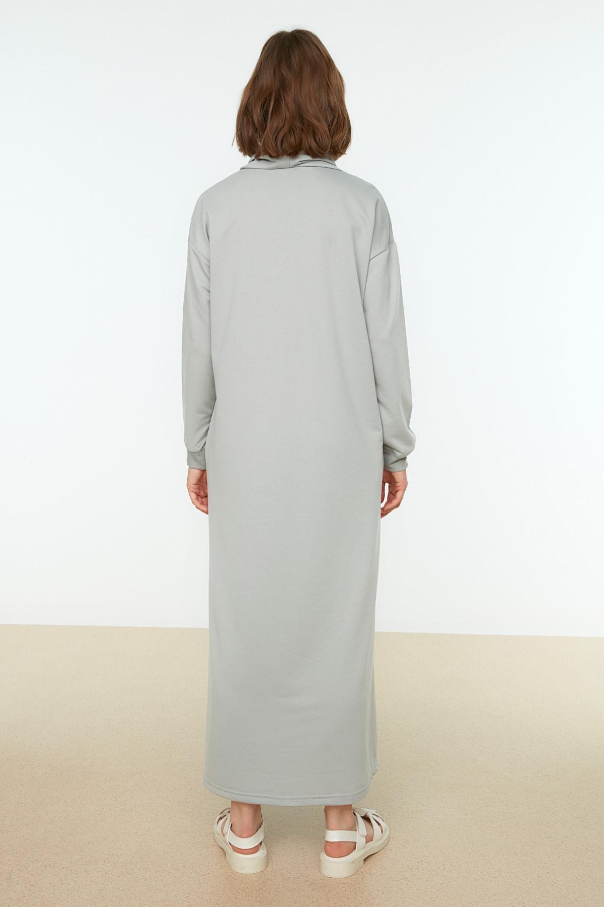 فستان بفتحة رقبة متدلية، رمادي, , large image number 3