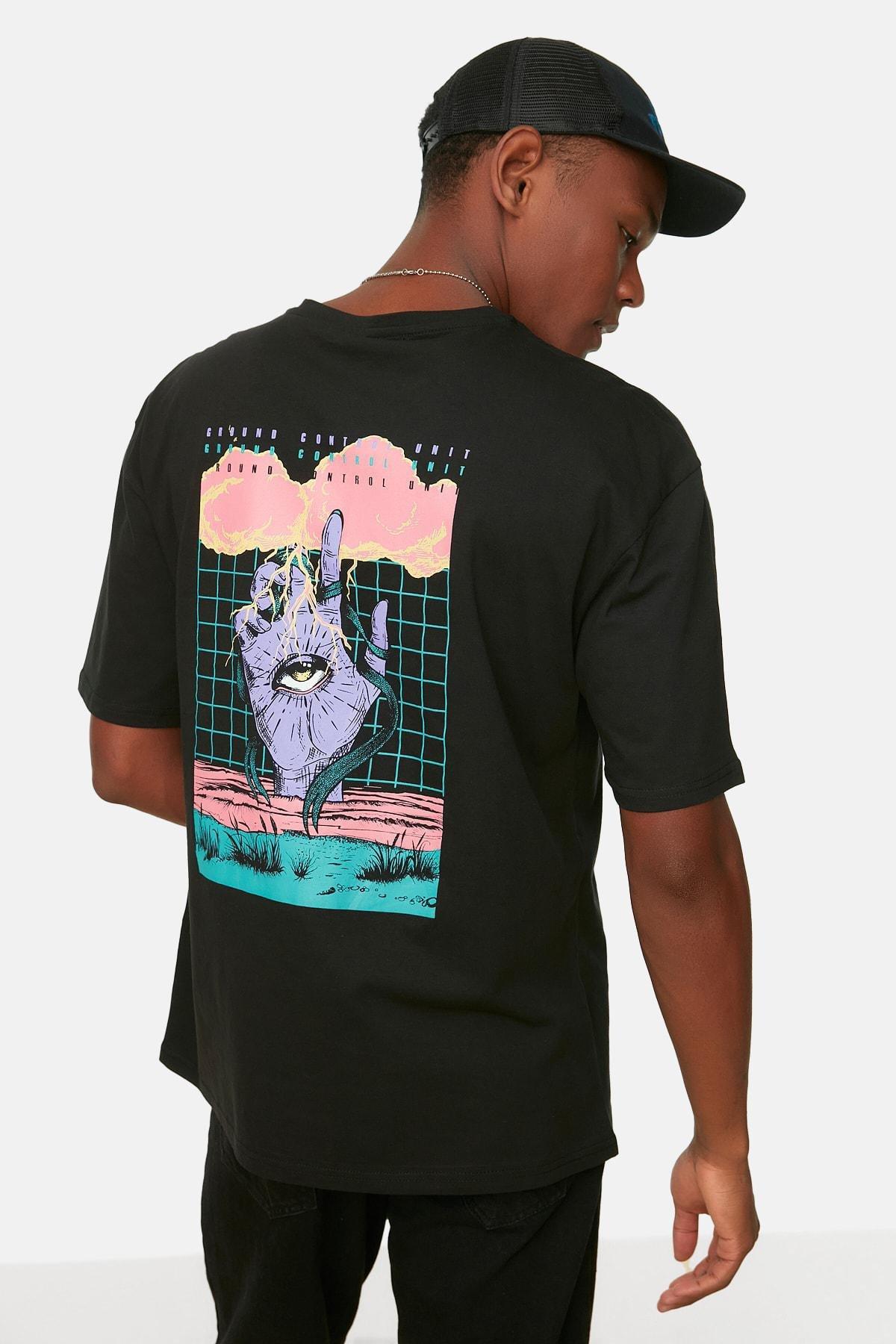 Black Relaxed T-Shirt, , large image number 0