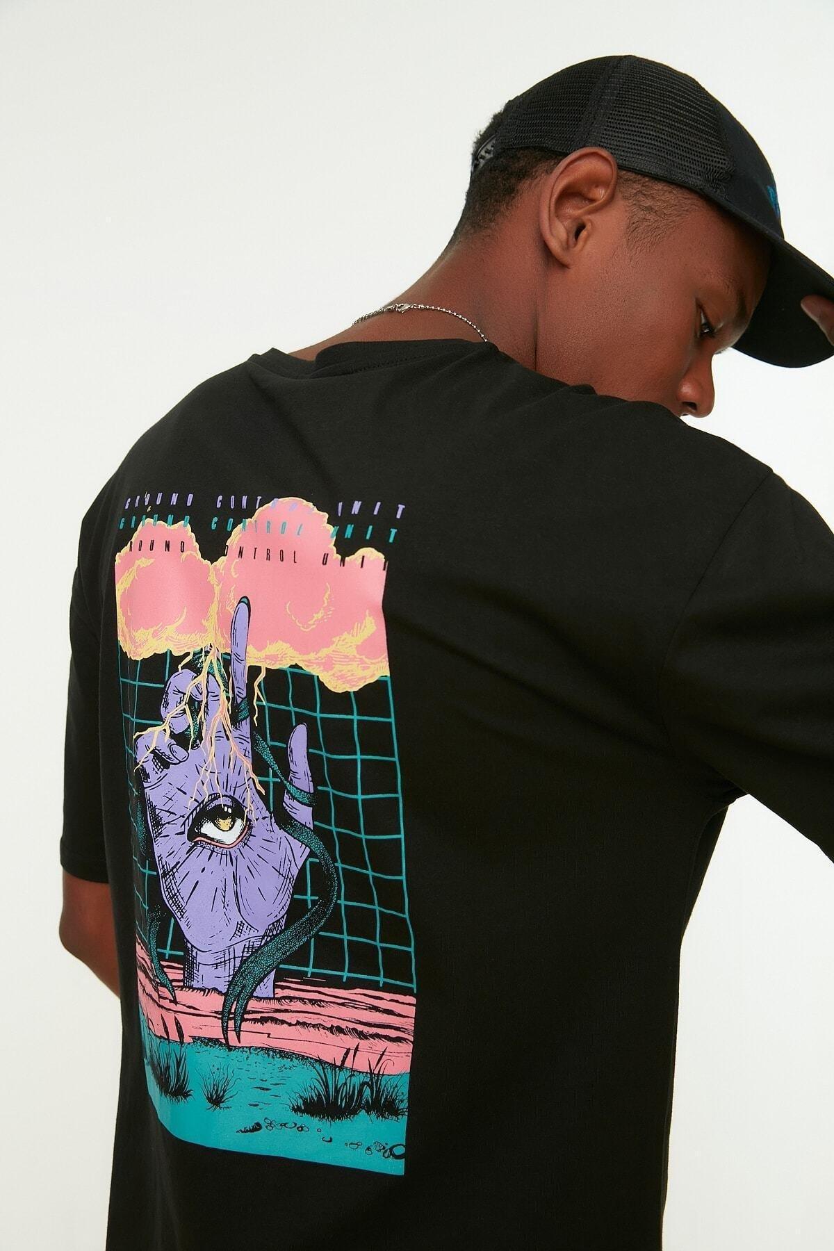 Black Relaxed T-Shirt, , large image number 1