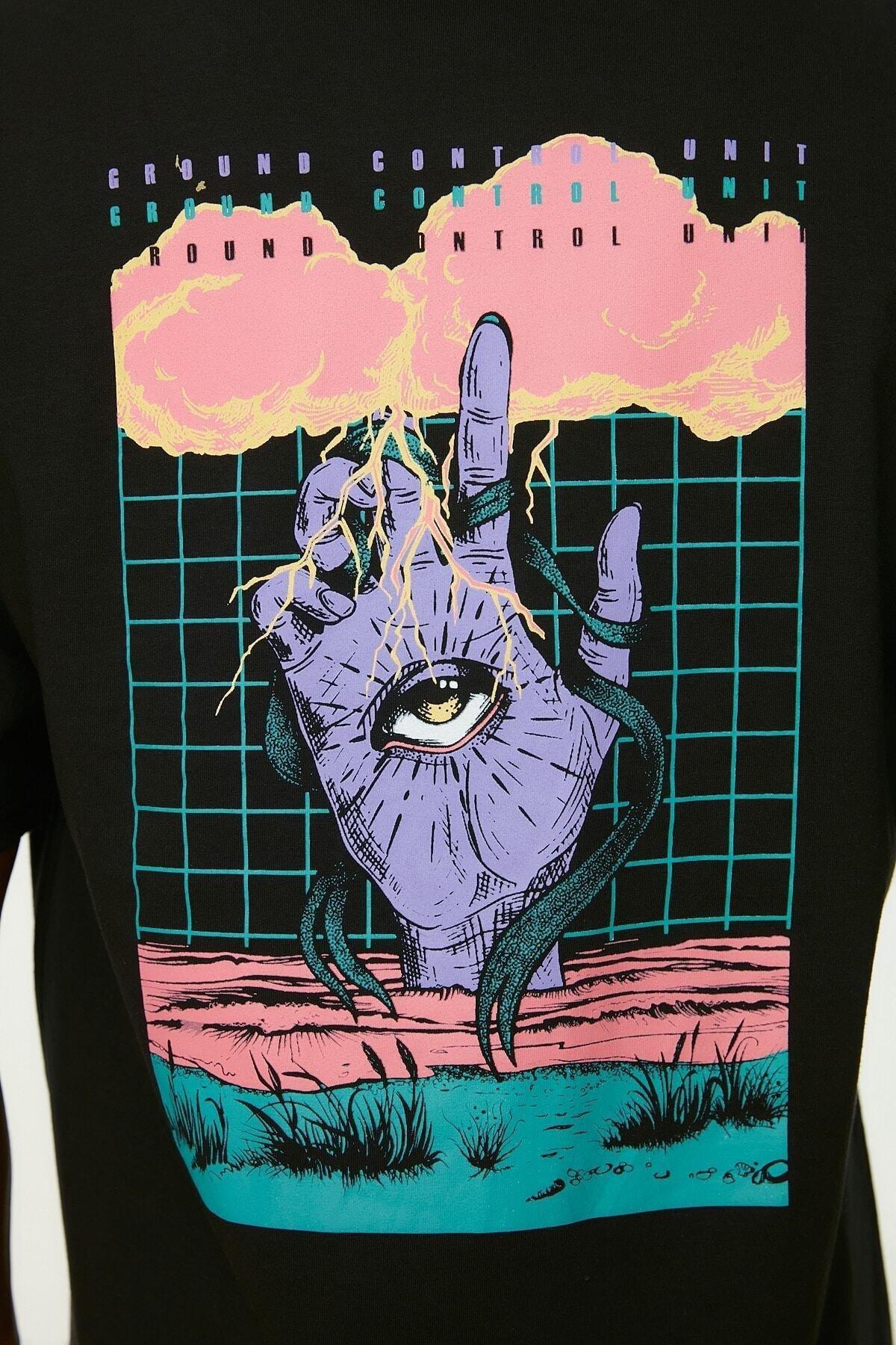Black Relaxed T-Shirt, , large image number 2