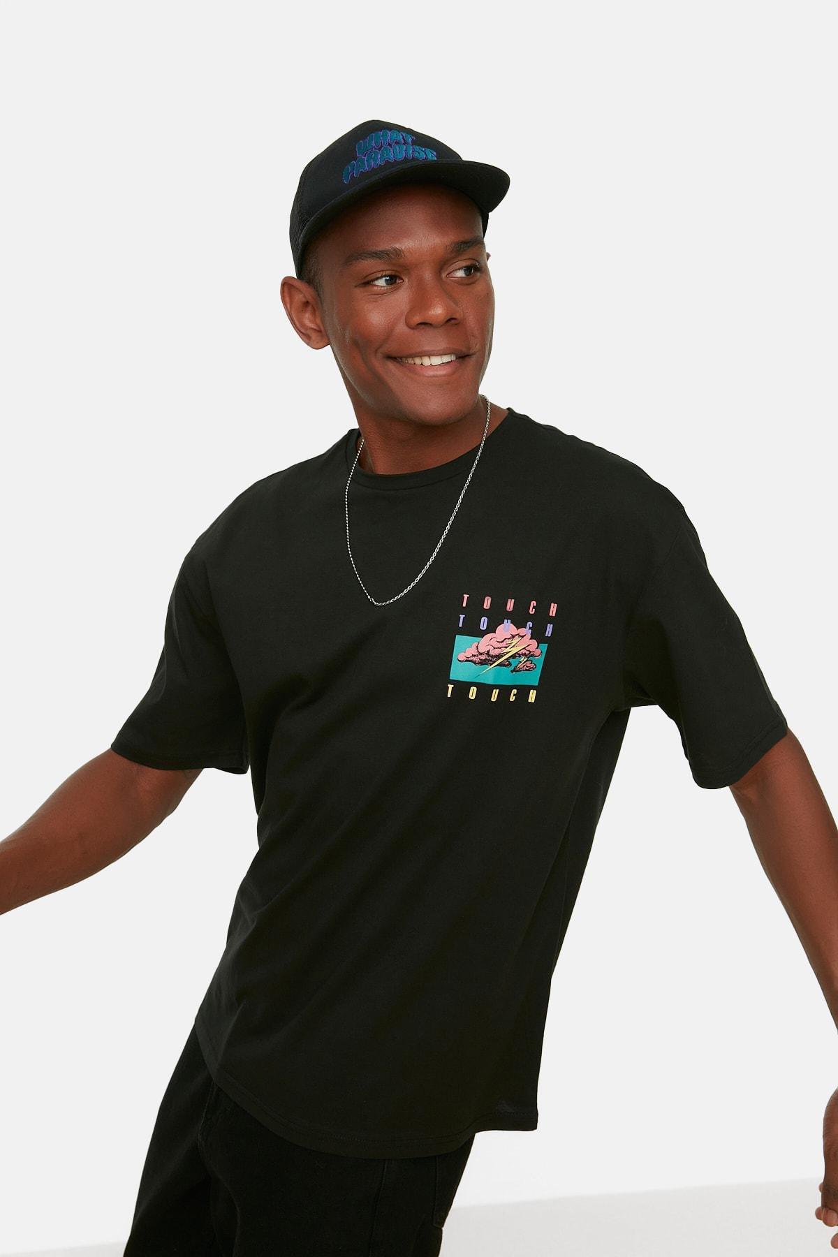 Black Relaxed T-Shirt, , large image number 4