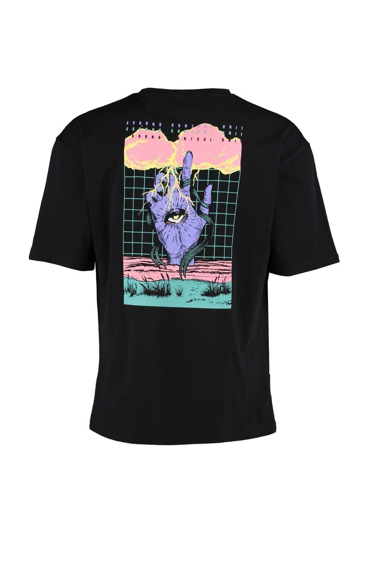 Black Relaxed T-Shirt, , large image number 6