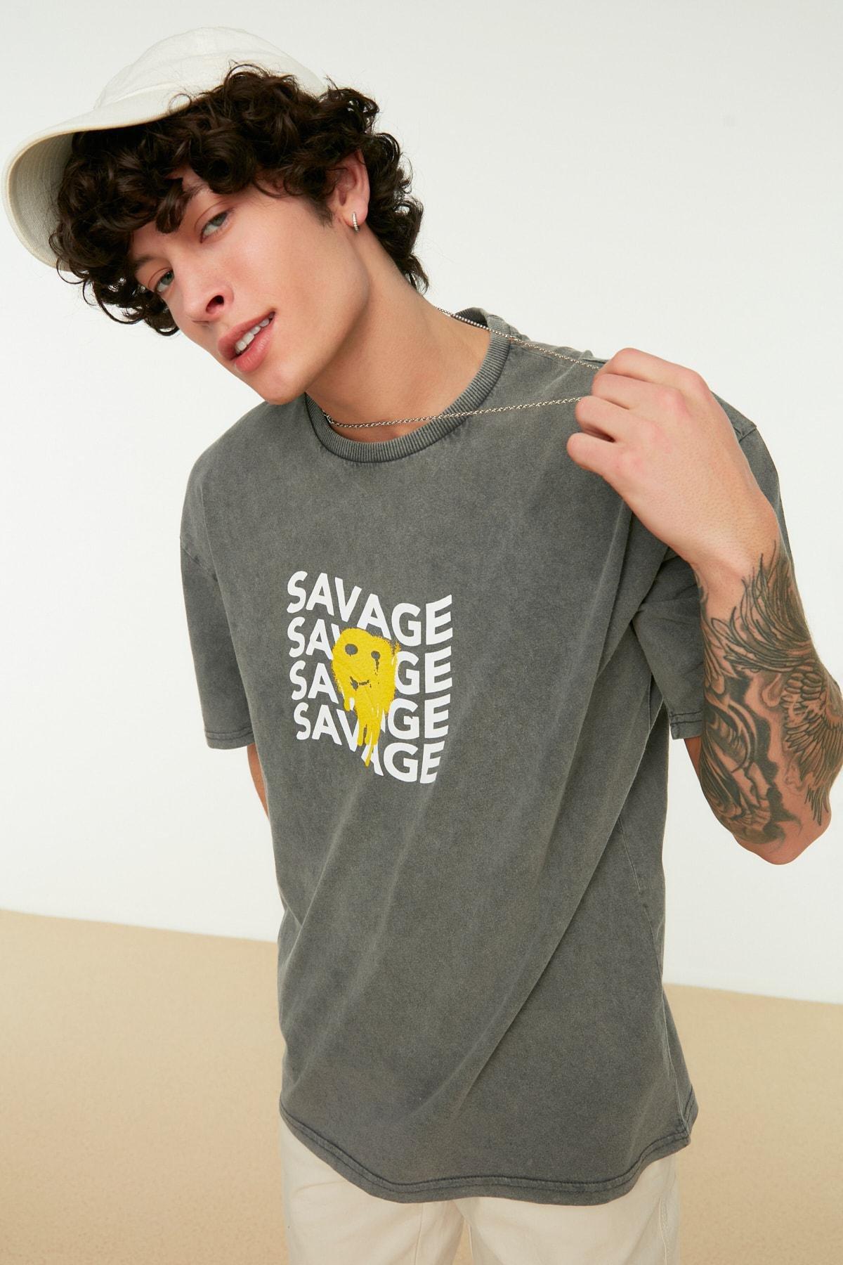 Gray Relaxed T-Shirt, , large image number 0