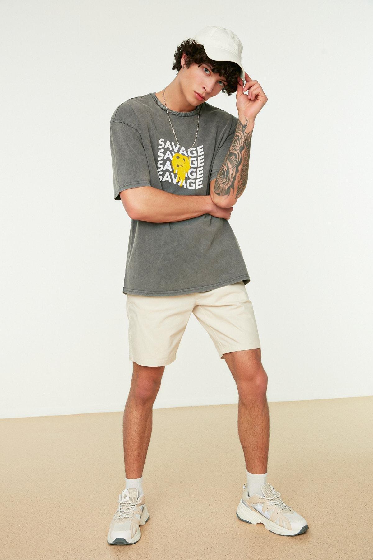 Gray Relaxed T-Shirt, , large image number 3
