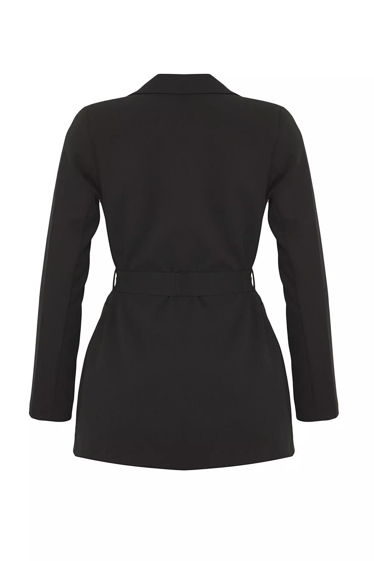 Black Slim Fit Blazer, Black, large image number 4