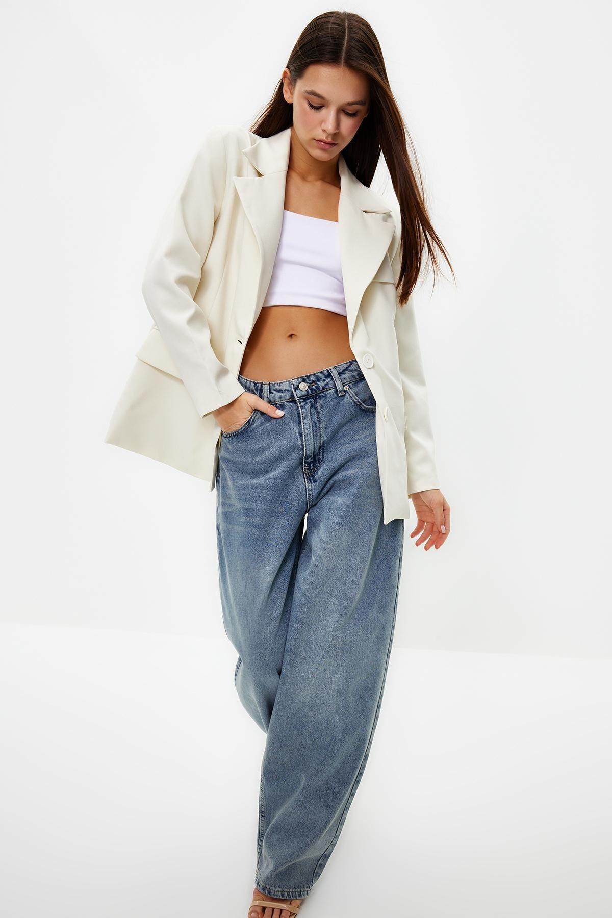 White Oversized Blazer, , large image number 1