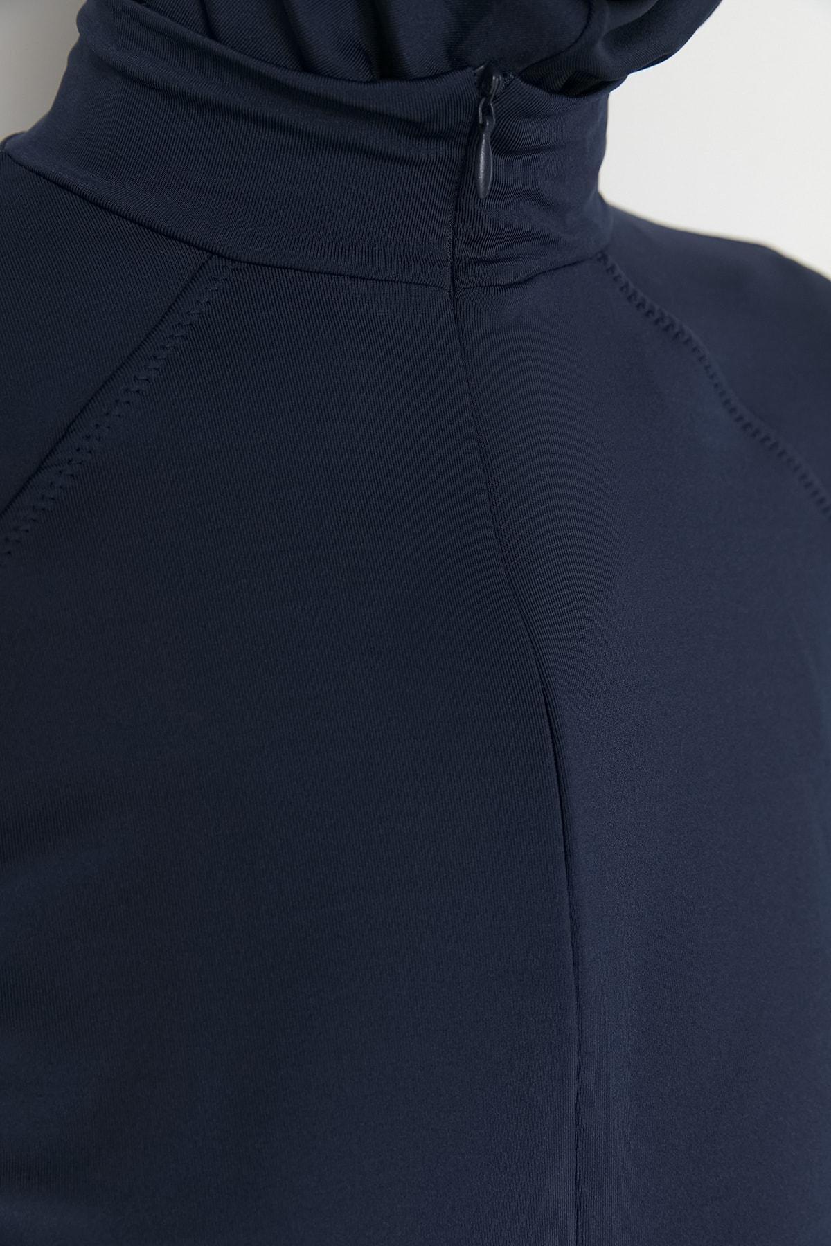 Navy Zippered Round Burkini Set, , large image number 1