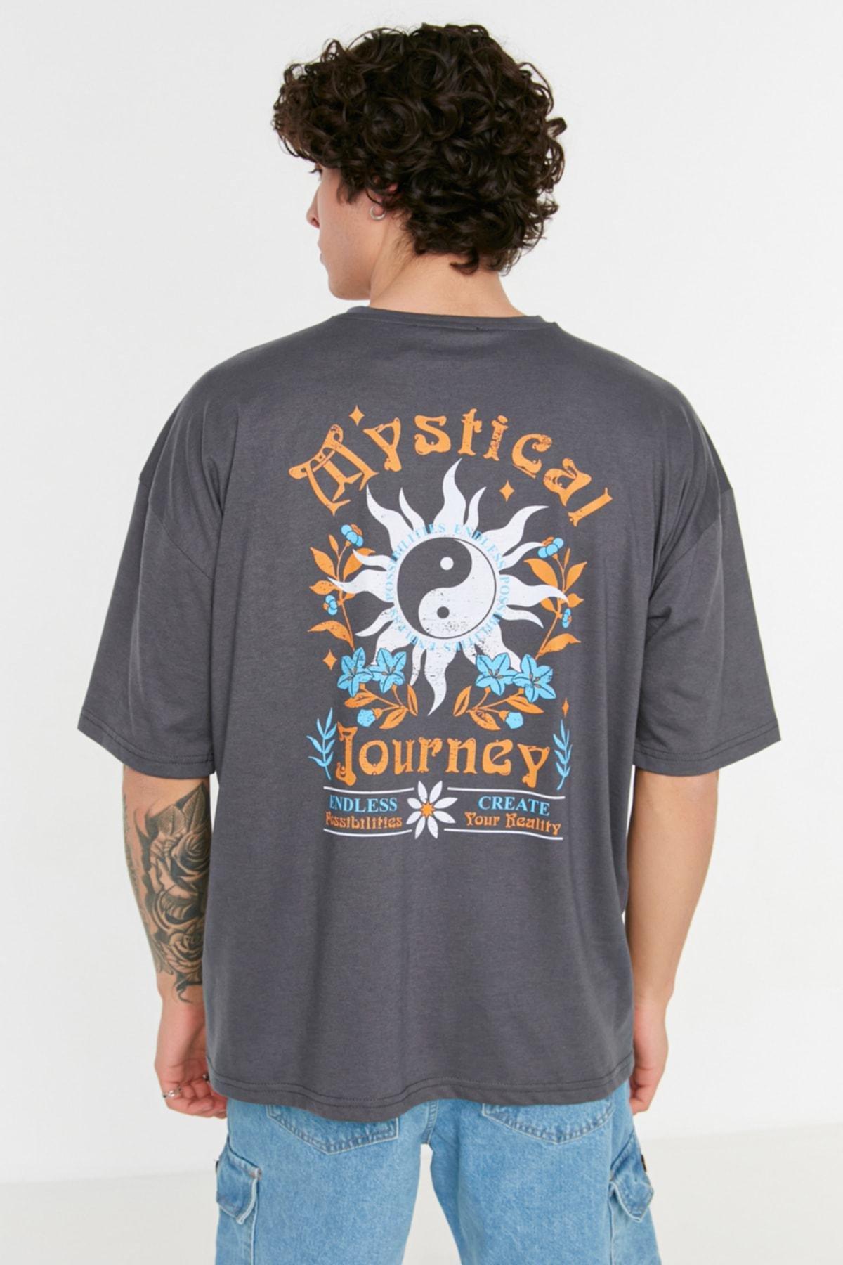 Trendyol - Gray Relaxed T-Shirt