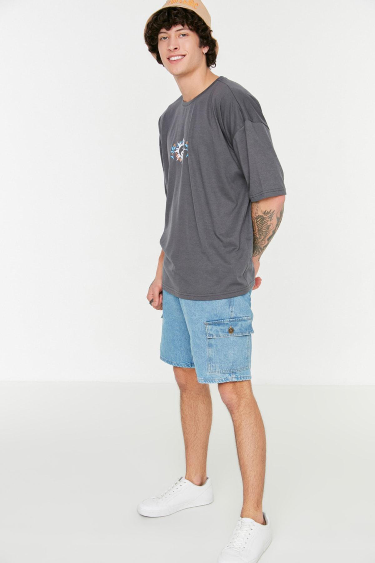 Gray Relaxed T-Shirt, , large image number 4