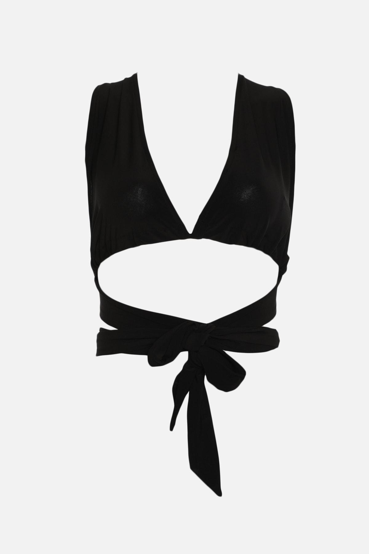 Black V Neck Blouse, , large image number 5