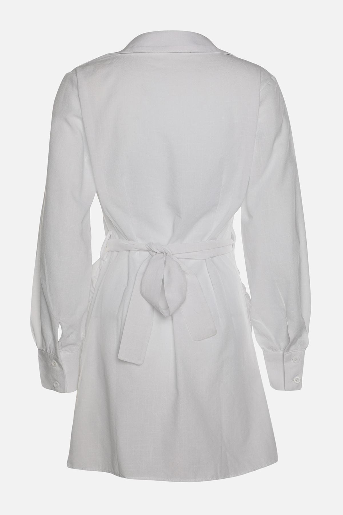 Trendyol - White V-Neck Dress
