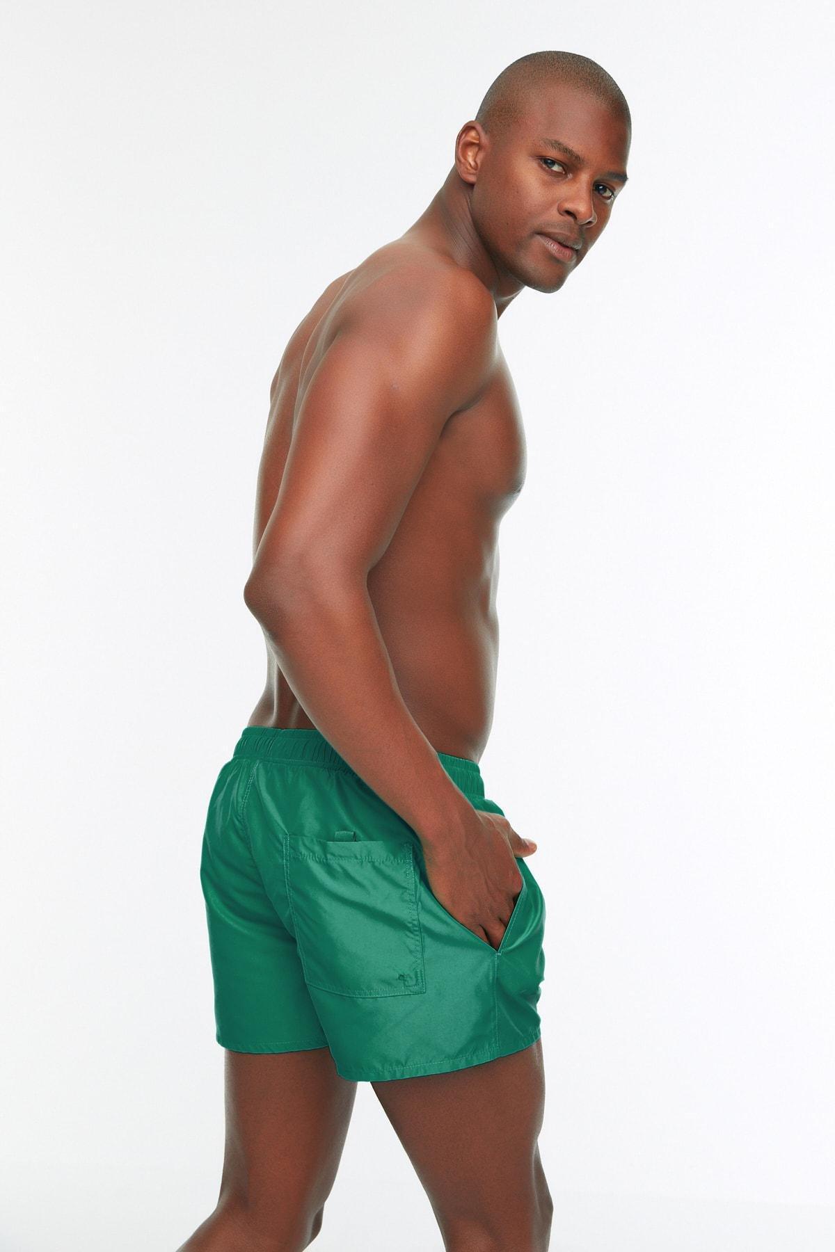 Green Plain Swim Shorts, , large image number 5