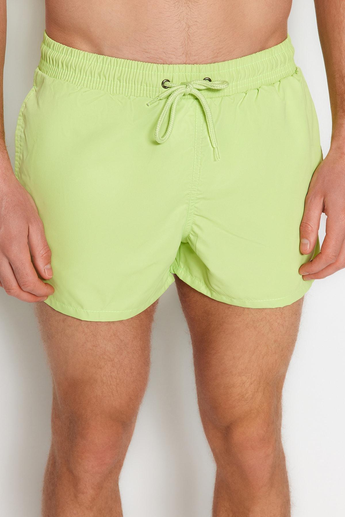 Green Plain Swim Shorts, , large image number 6