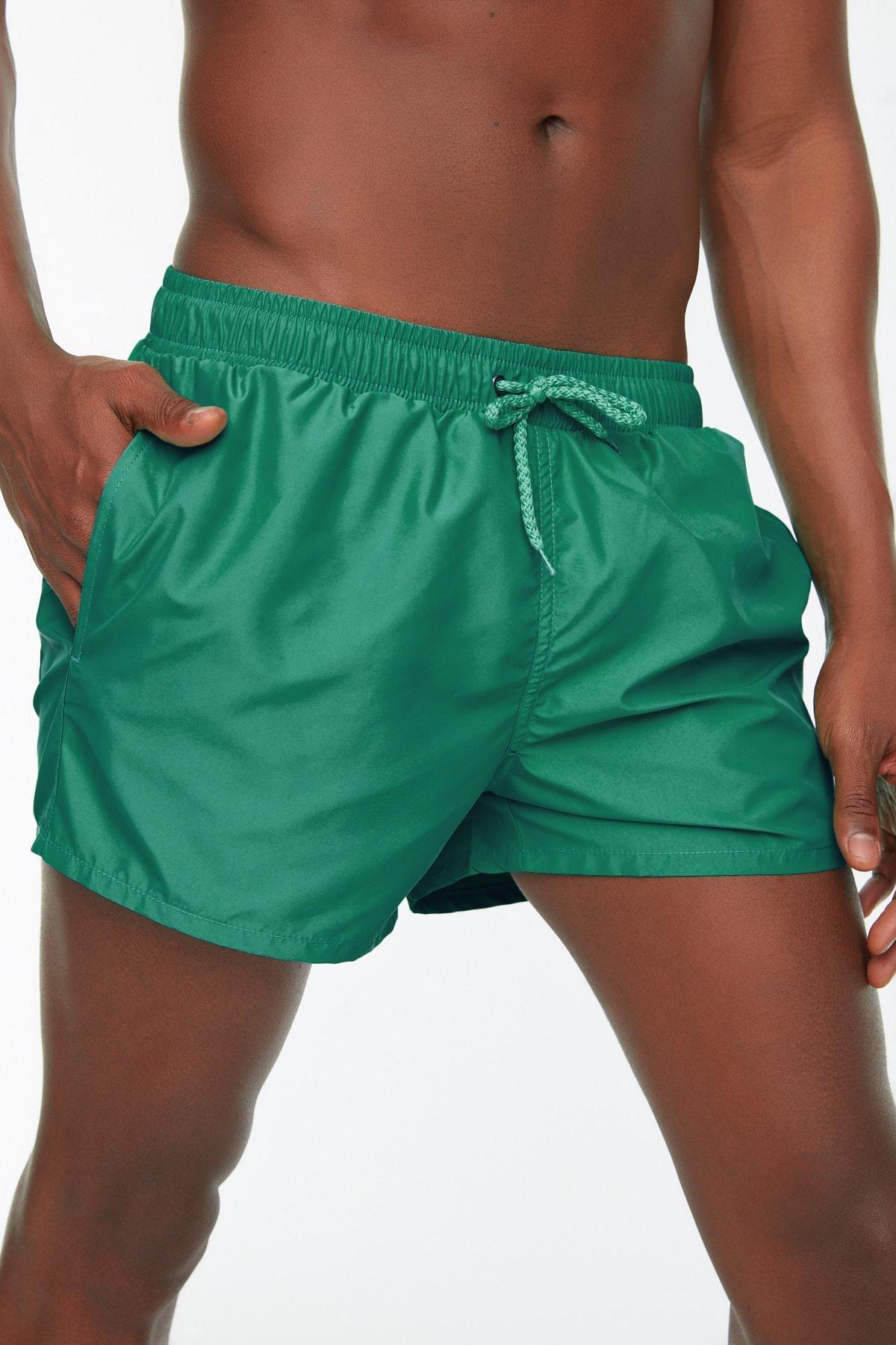 Green Plain Swim Shorts, , large image number 7