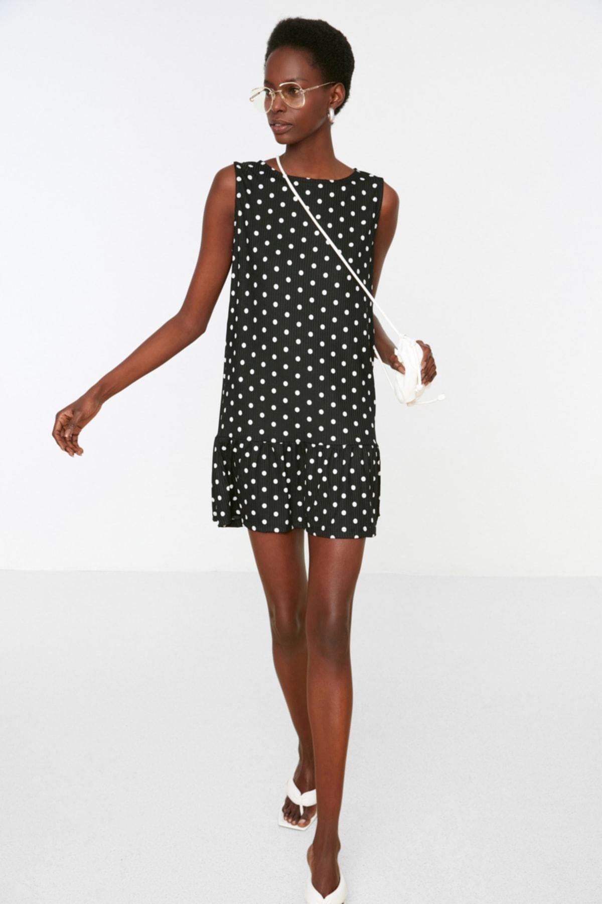 Black Polka Dot Shift Dress, , large image number 4