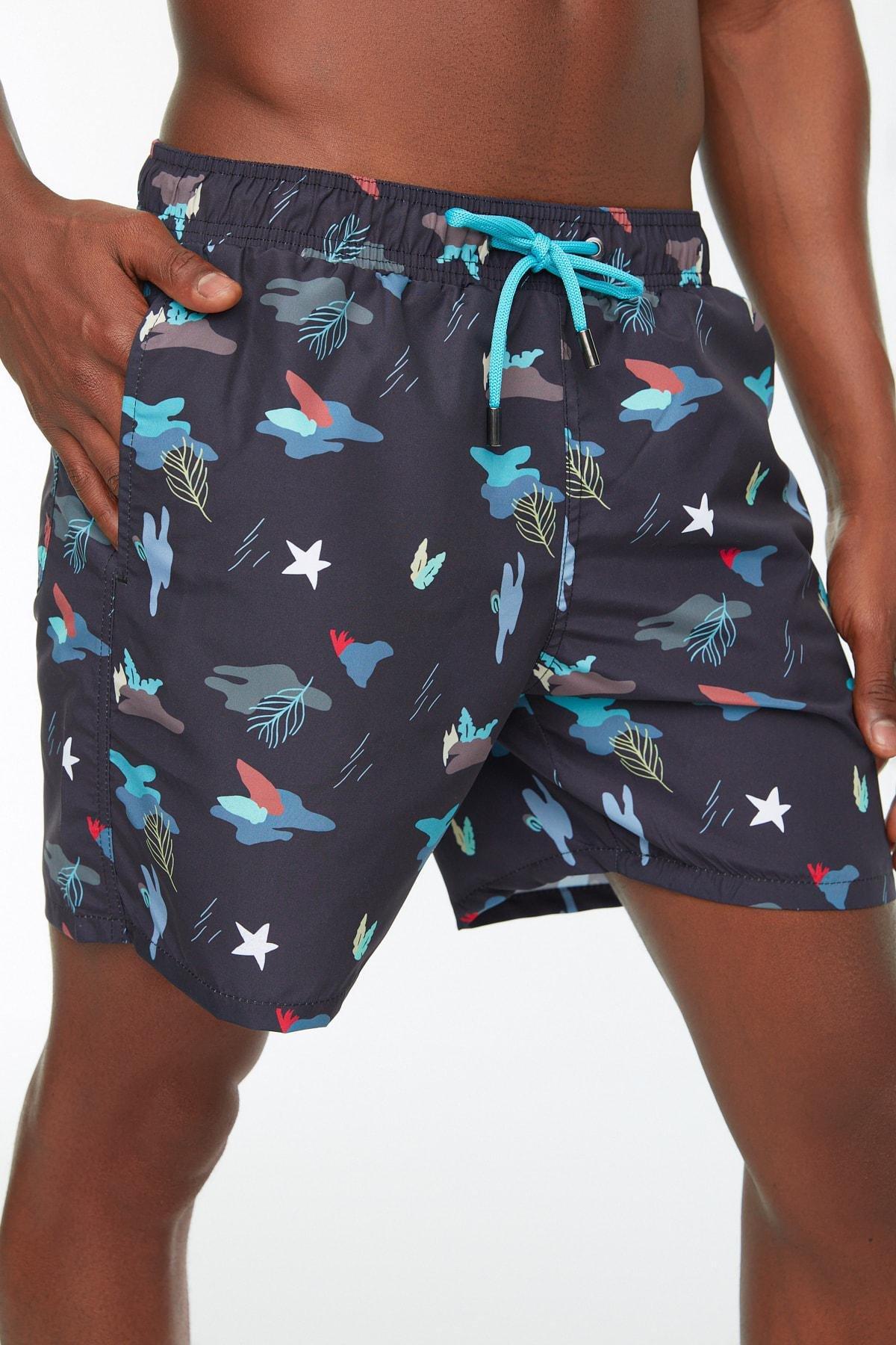 Navy Printed Swim Shorts, , large image number 2