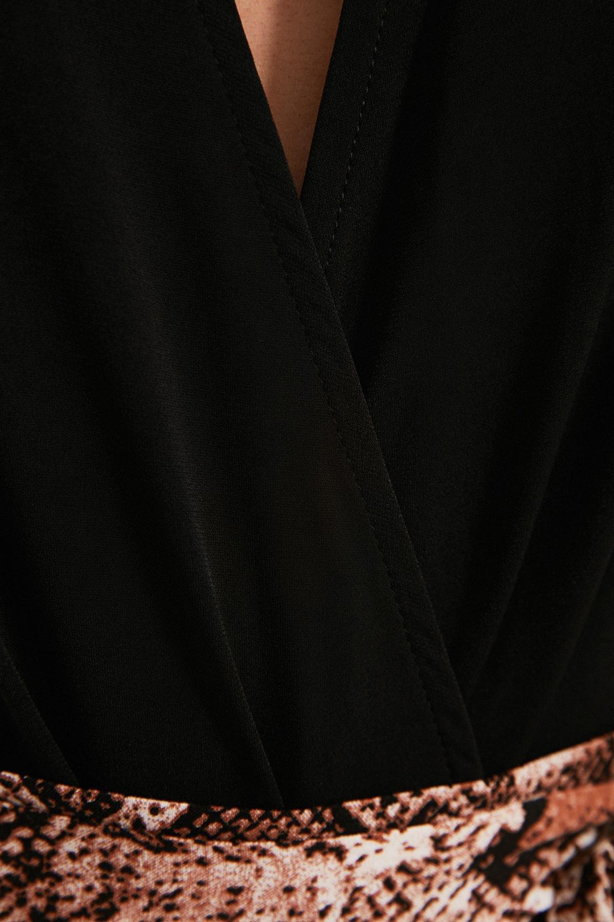 Black Double-Breasted Bodysuit, , large image number 2