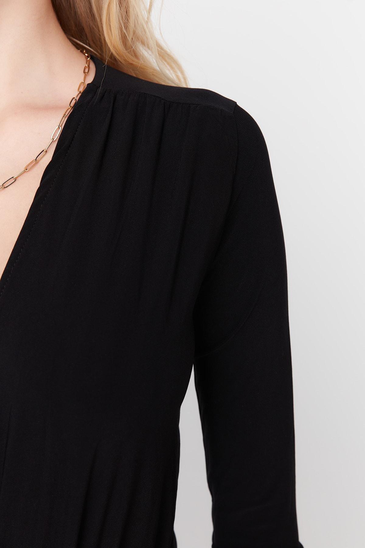 Black Double-Breasted Bodysuit, , large image number 7