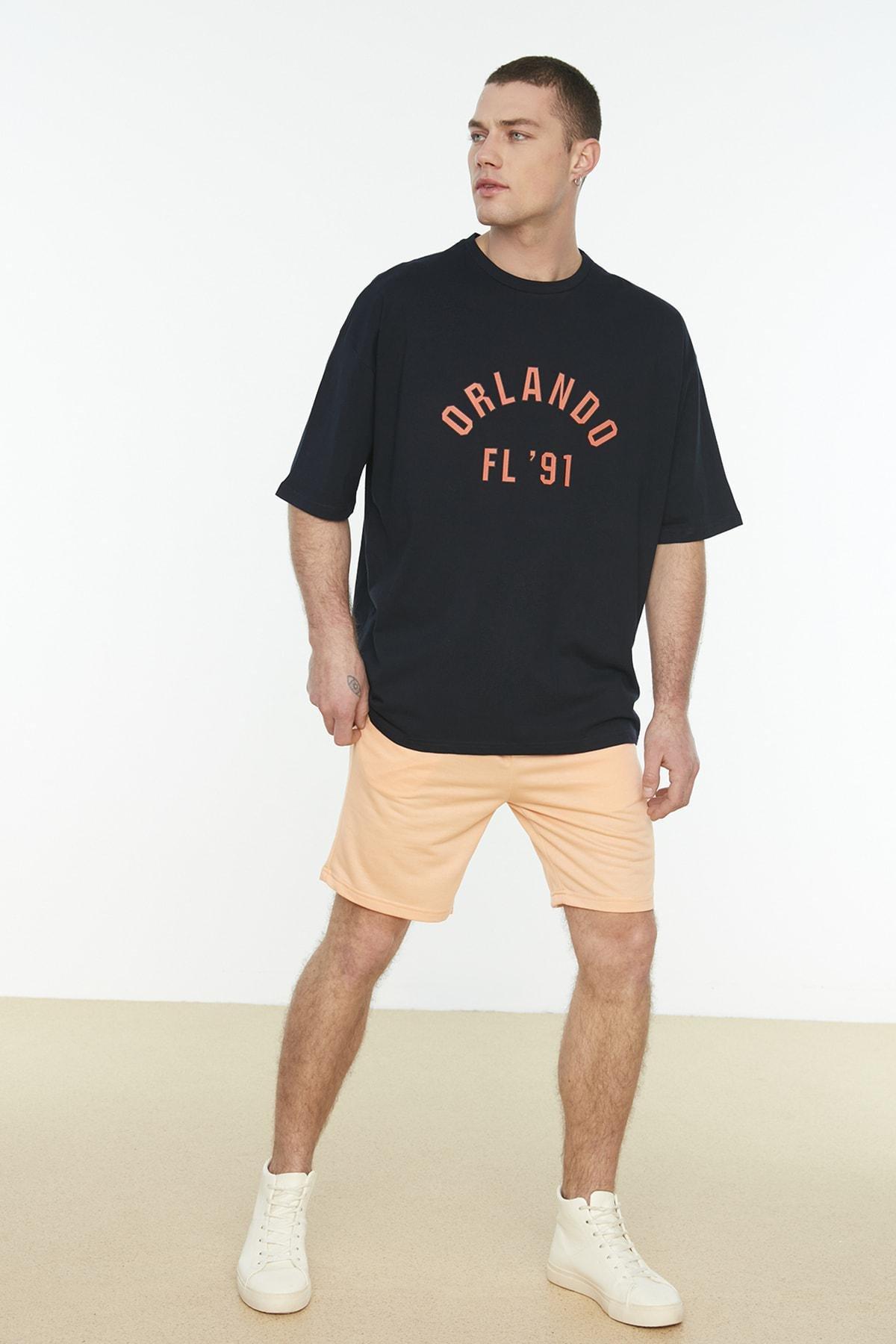 Navy Oversize Crew Neck Tshirt, , large image number 0