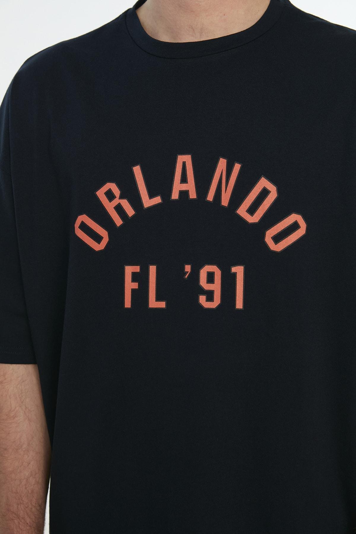 Navy Oversize Crew Neck Tshirt, , large image number 2