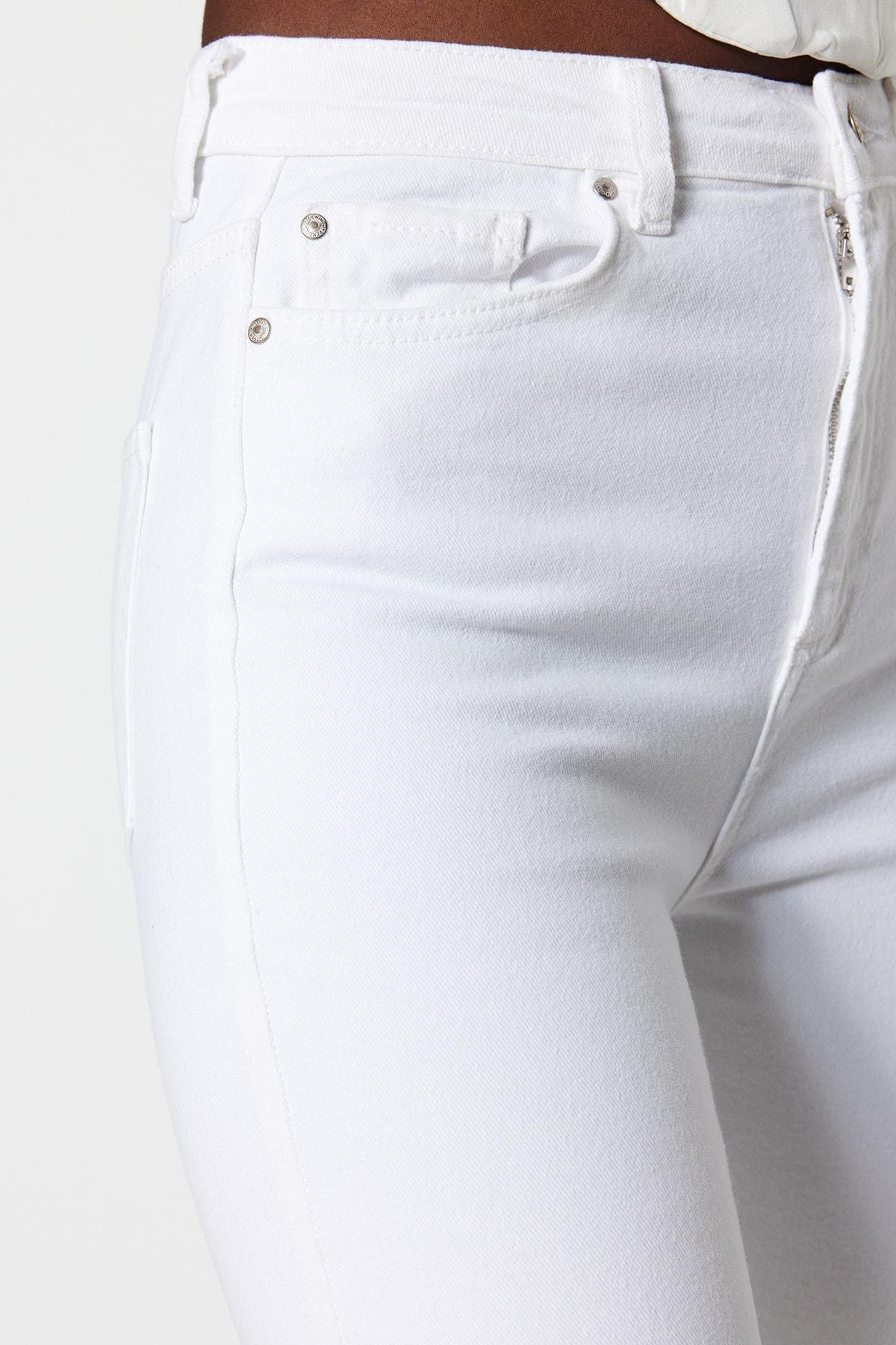 White Flared Bootcut Jeans, , large image number 6