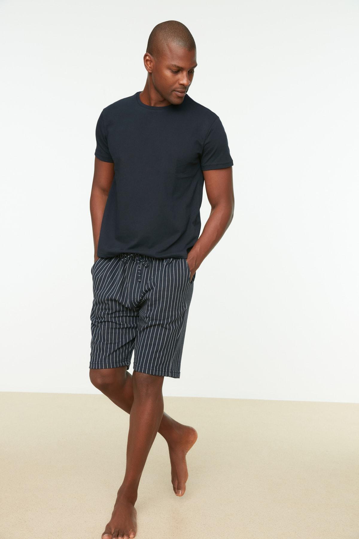 Navy Striped Pajama Set, , large image number 0