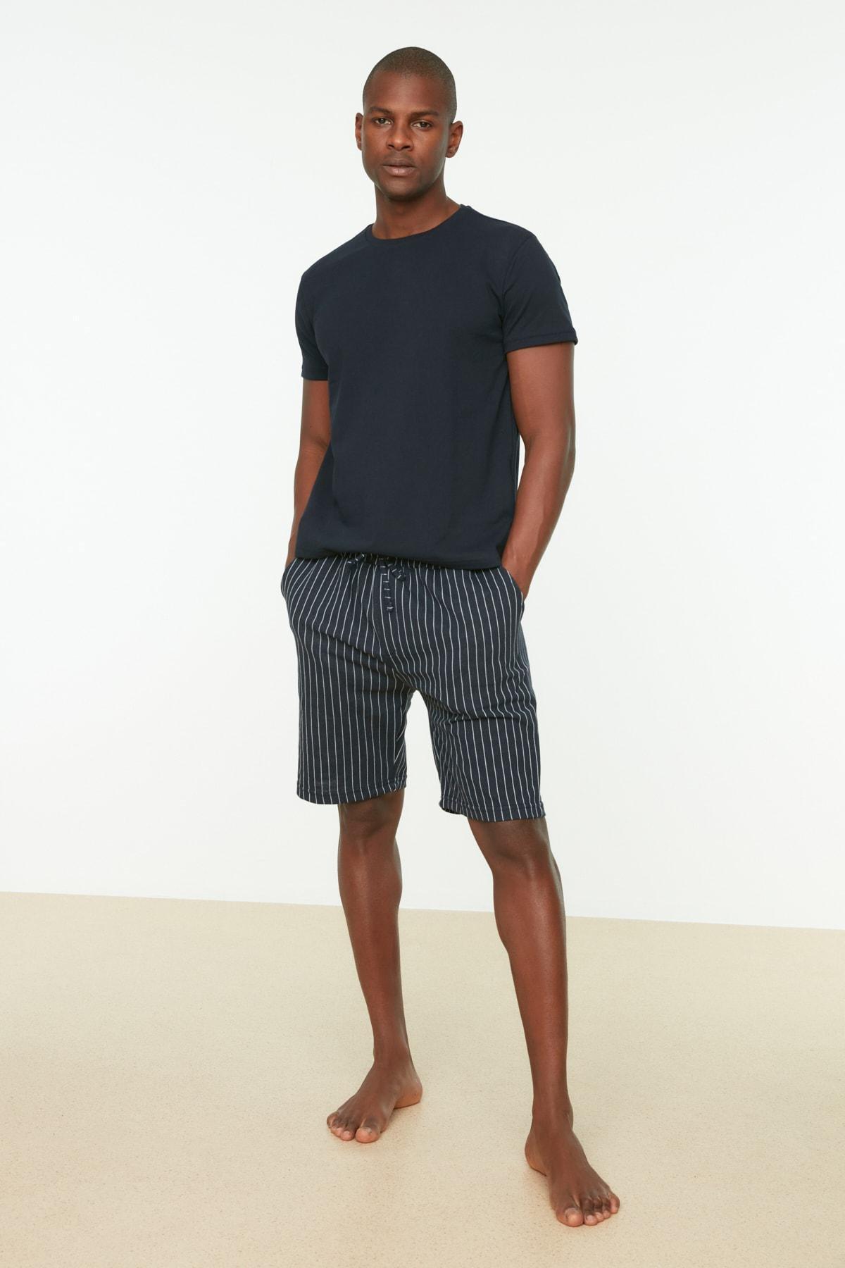 Navy Striped Pajama Set, , large image number 1