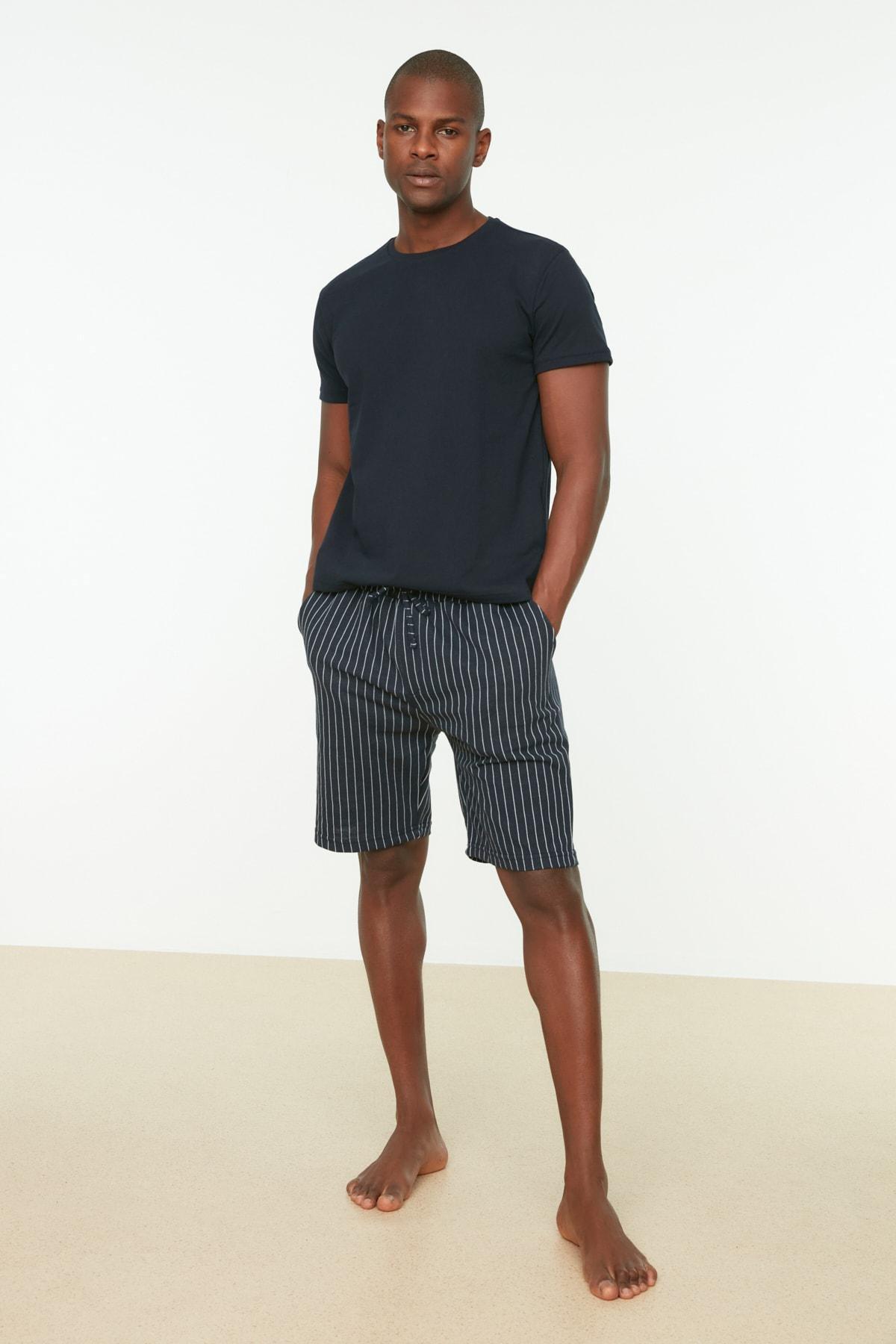 Trendyol - Navy Striped Pajama Set