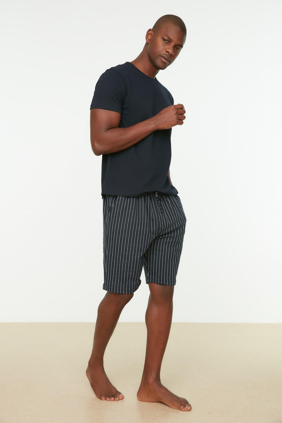 Trendyol - Navy Striped Pajama Set