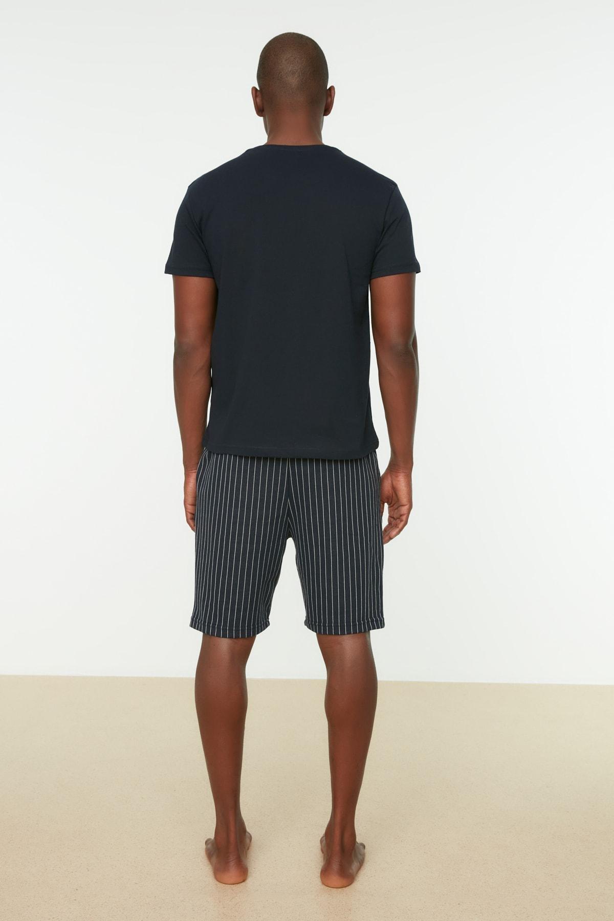 Navy Striped Pajama Set, , large image number 4