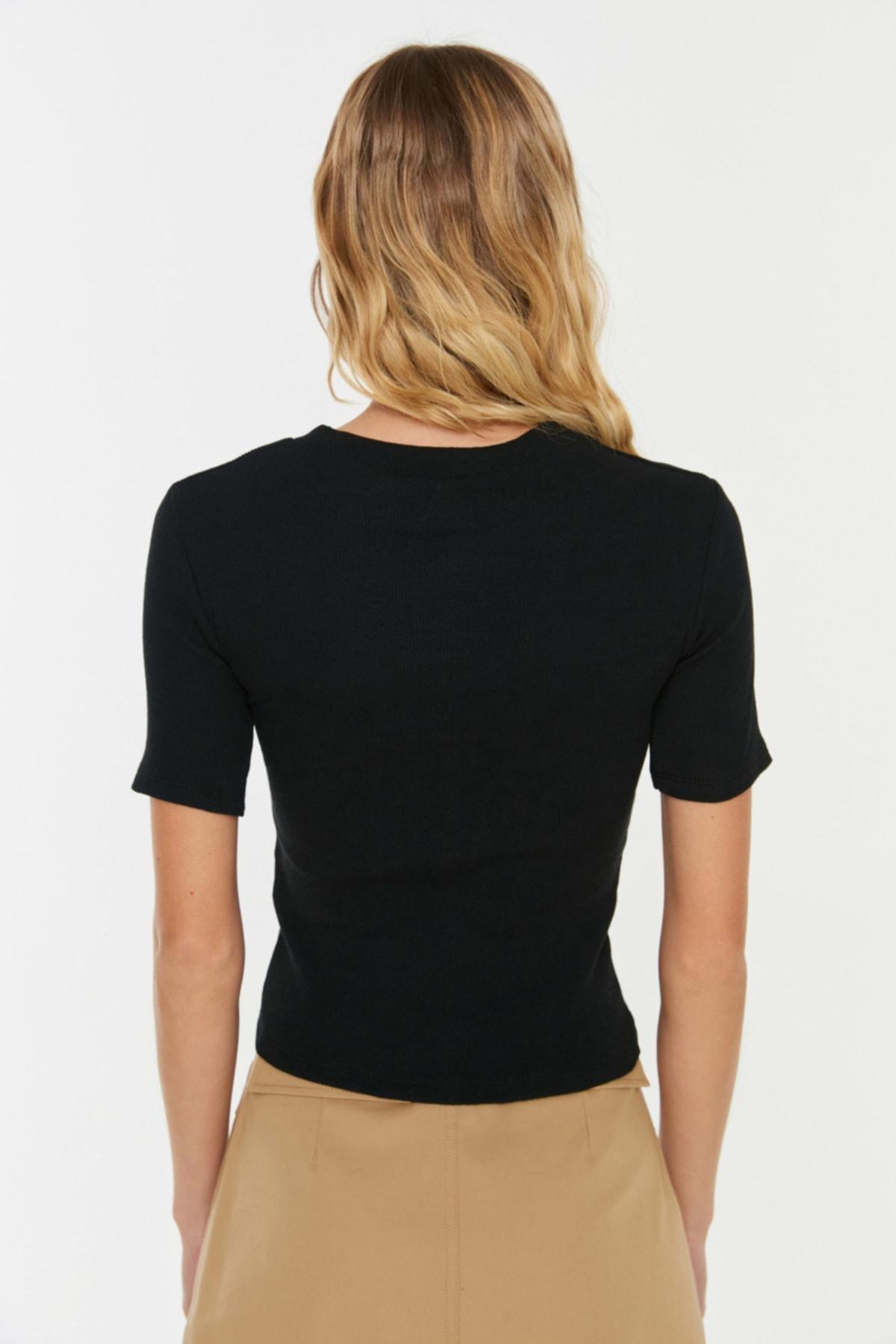 Black Fitted Blouse, , large image number 4