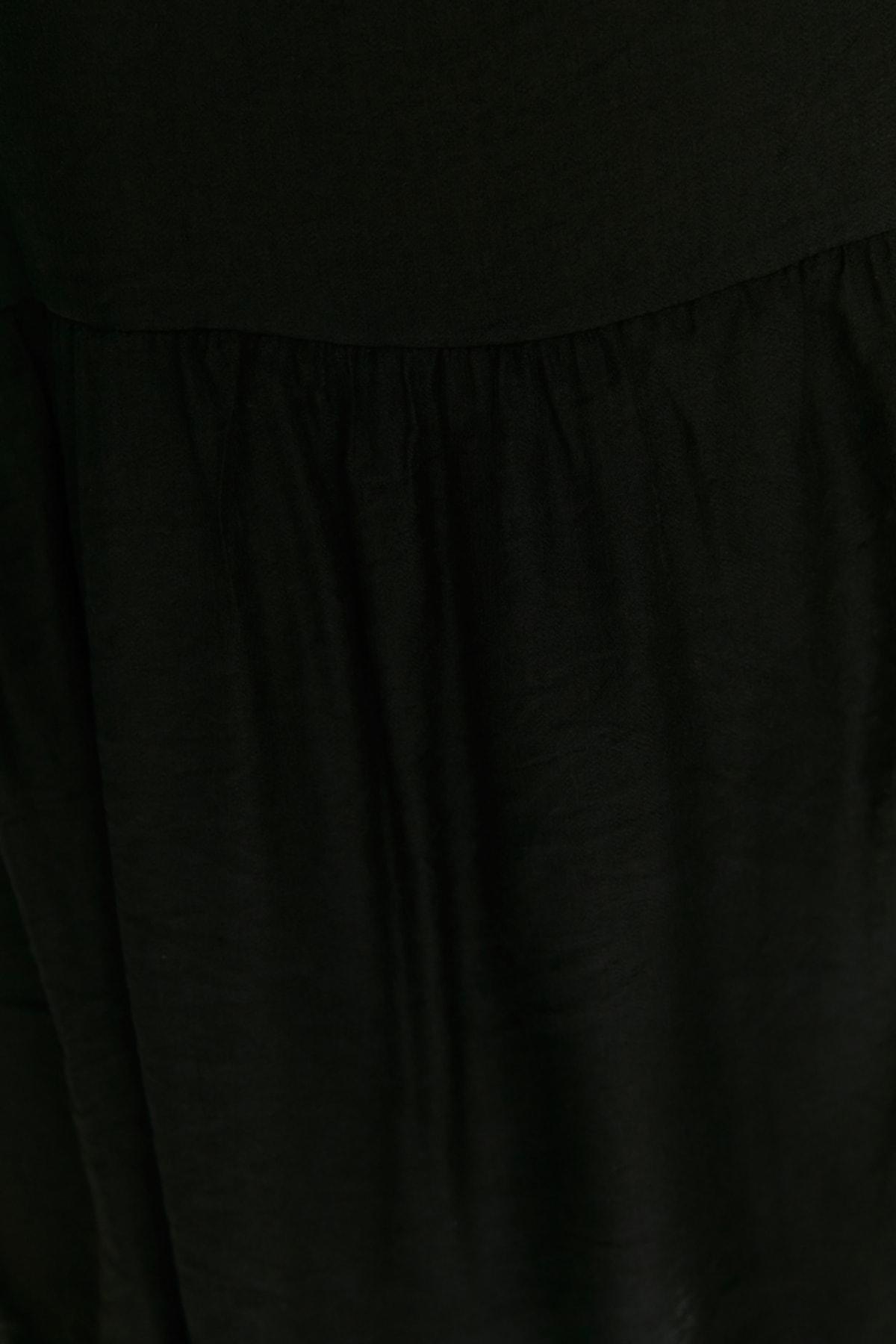 Black Oversize Crew Neck Plus Size Blouse, , large image number 3