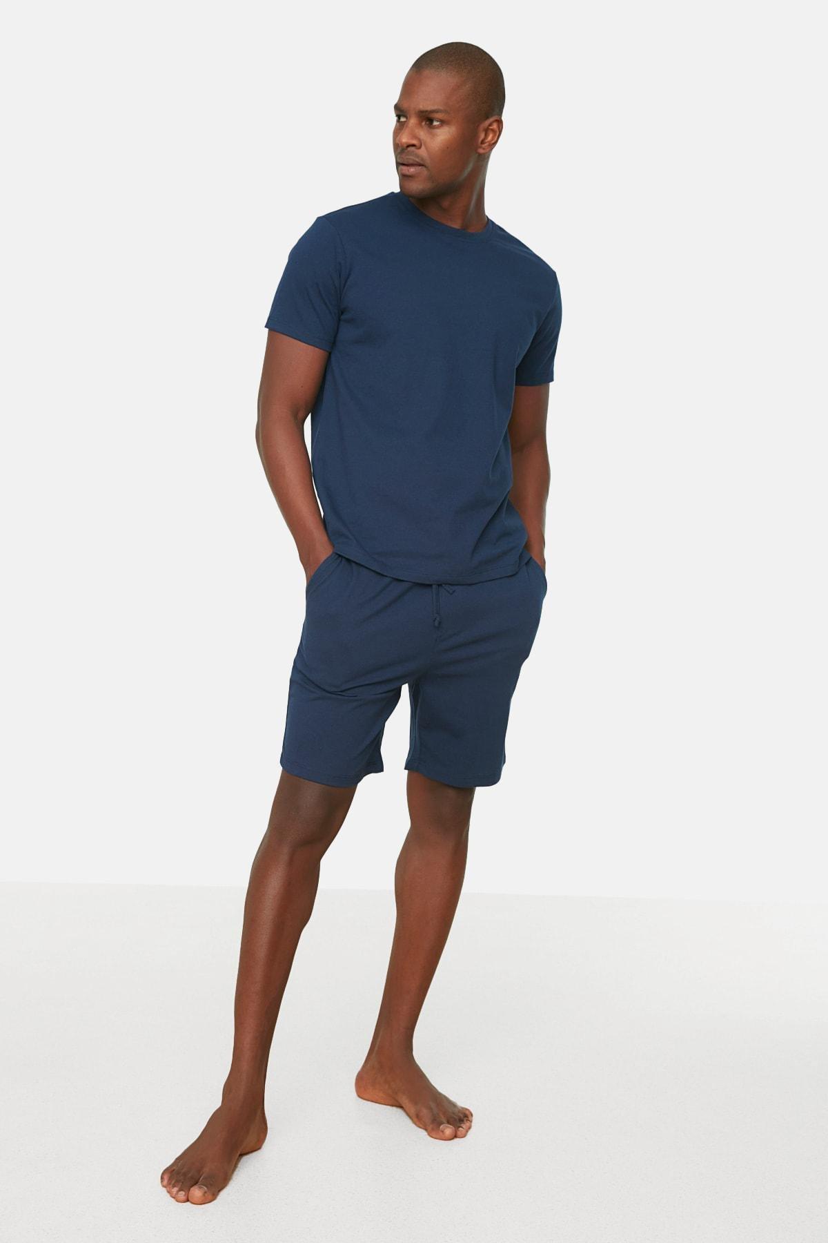 Blue Plain Pyjama Set, , large image number 0