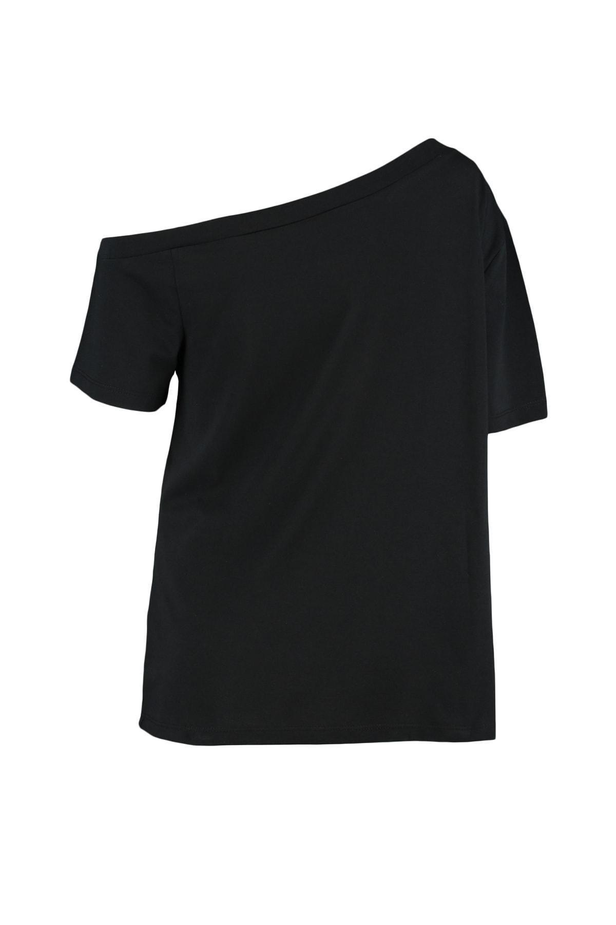 Black Off-Shoulder Plus Size Blouse, , large image number 6