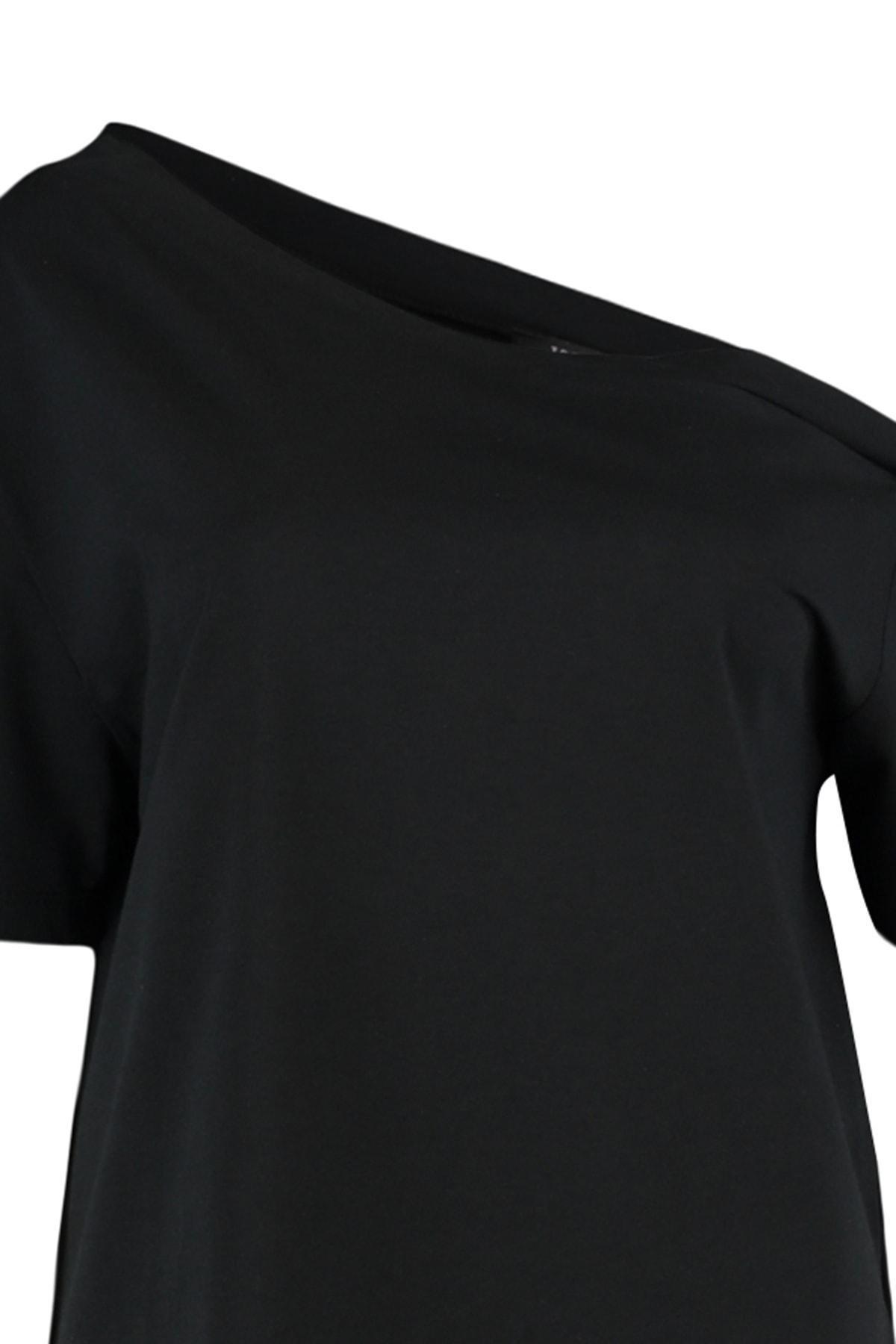 Black Off-Shoulder Plus Size Blouse, , large image number 7