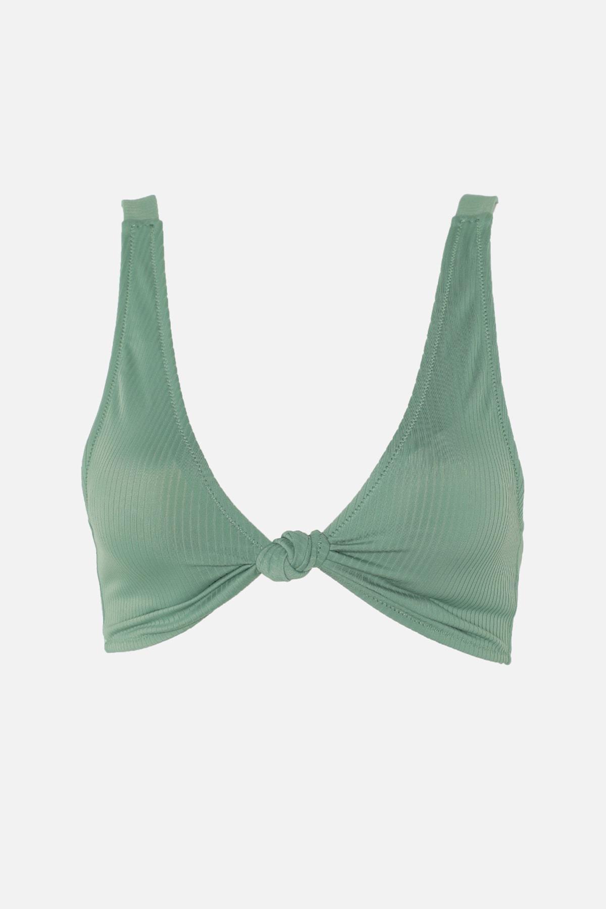 Green Plain Bikini Top, , large image number 7