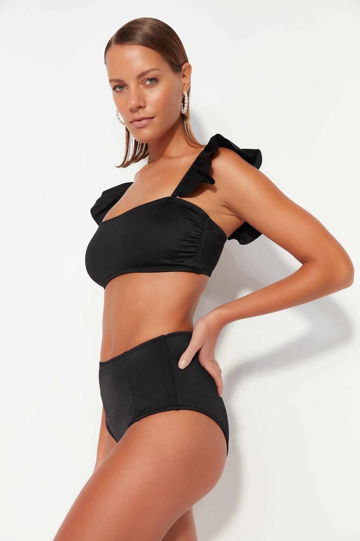 Black Textured Bikini Bottom, , large image number 2