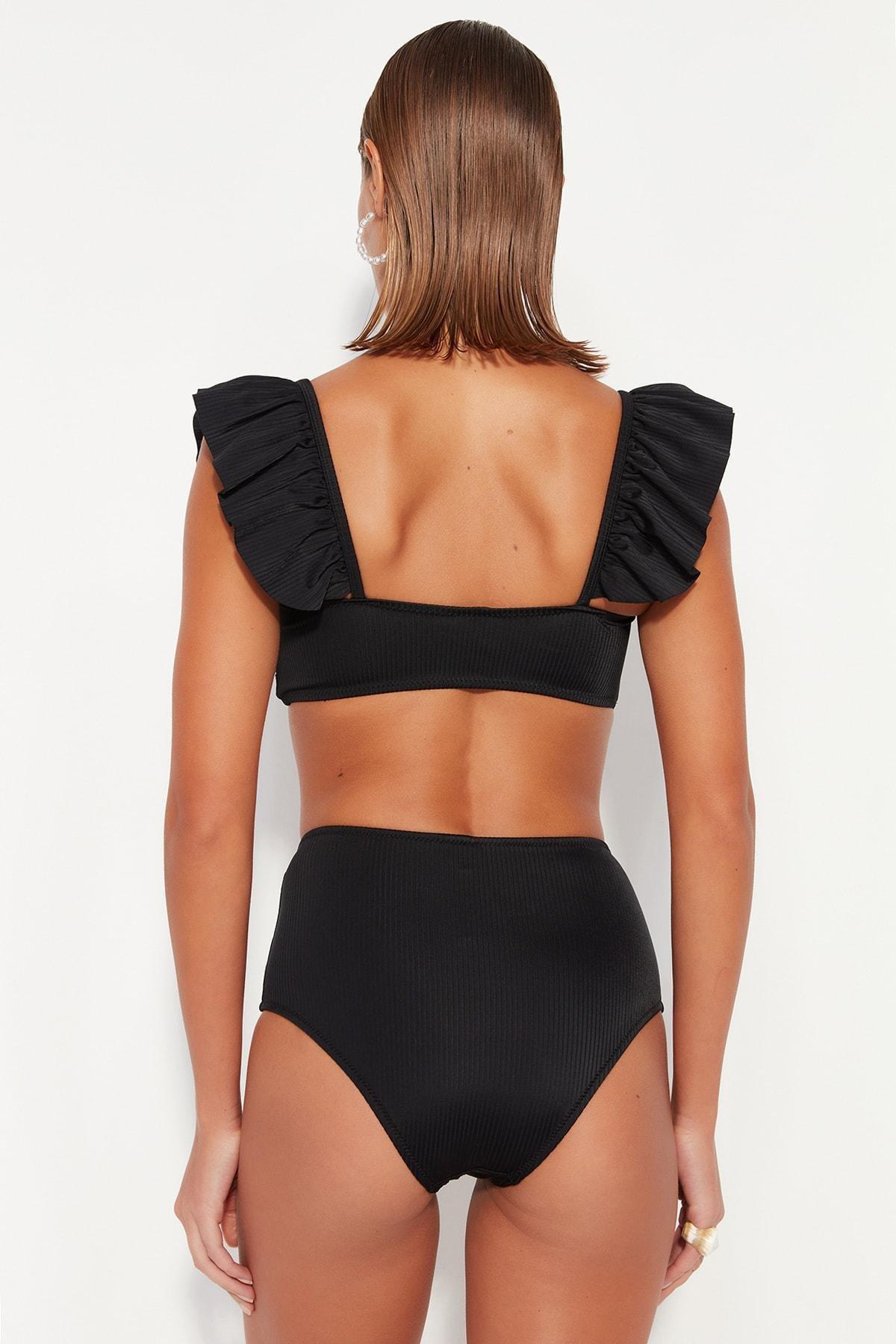 Black Textured Bikini Bottom, , large image number 5