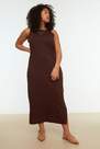 Trendyol - Brown Mermaid Plus Size Midi Dress