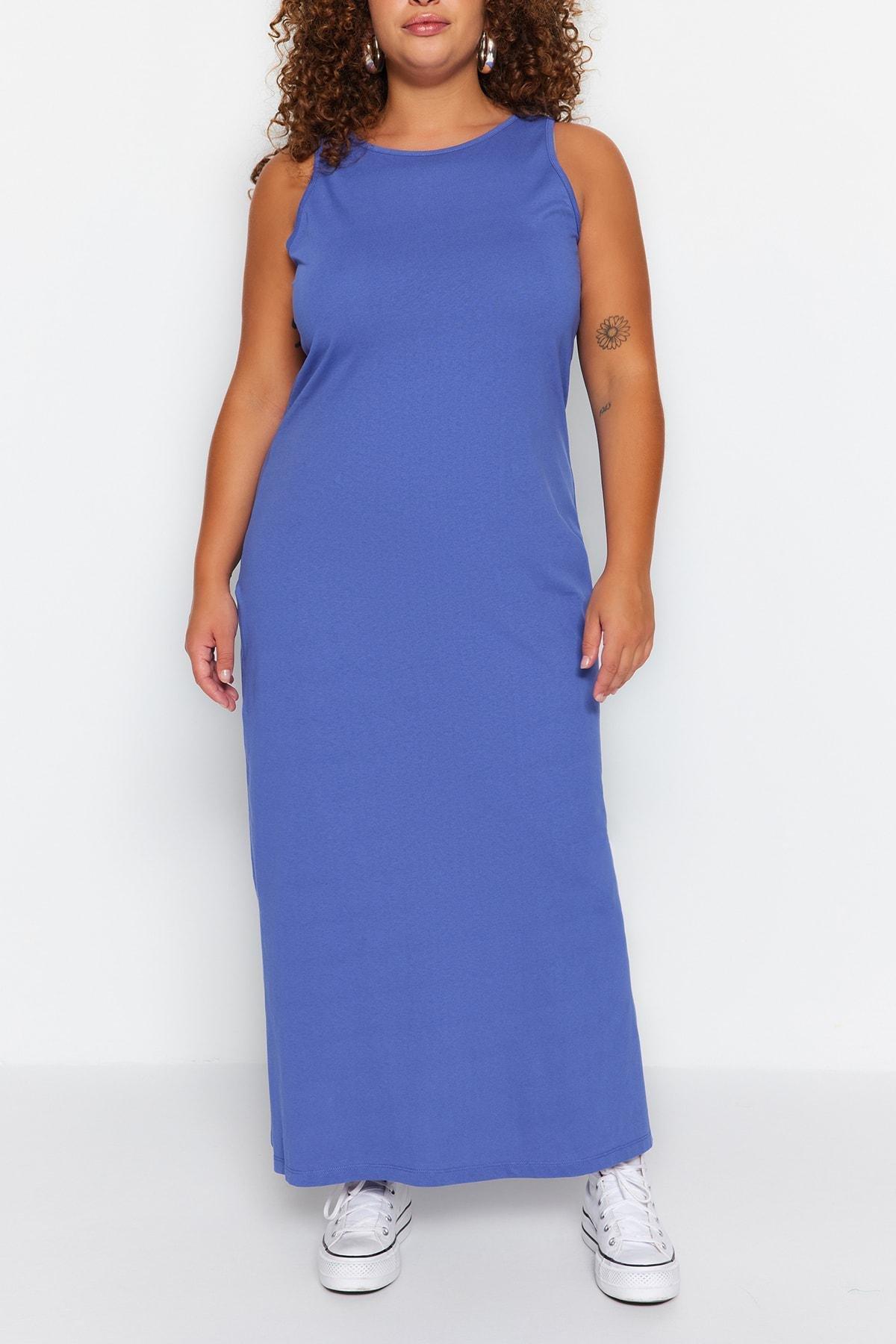Blue Mermaid Plus Size Dress, , large image number 3