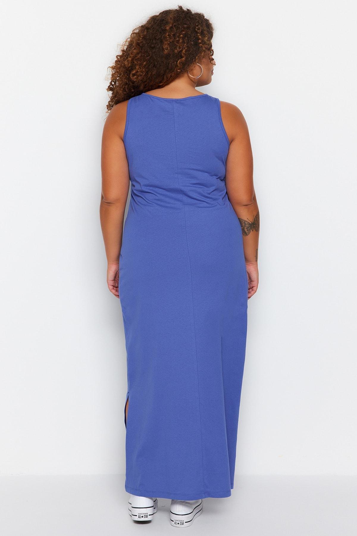 Blue Mermaid Plus Size Dress, , large image number 4