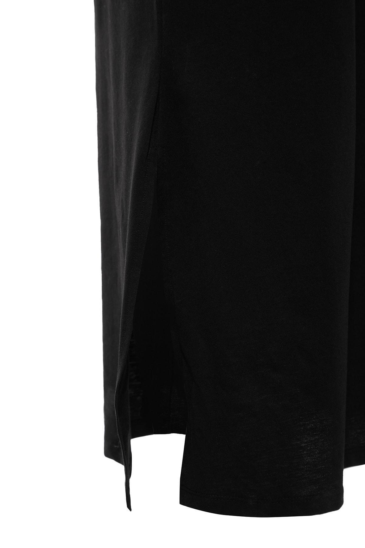 Black V-Neck Plus Size Dress, , large image number 6