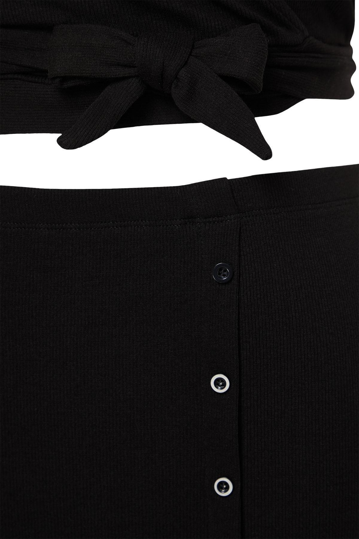 Black Double-Breasted Plus Size Two Piece Set, , large image number 8